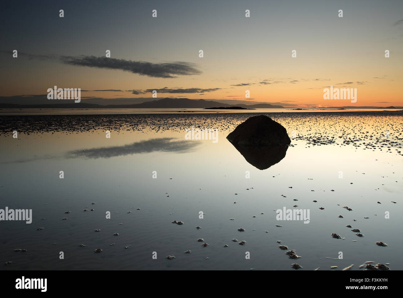 Sulla costa dell'Ayrshire al tramonto Foto Stock