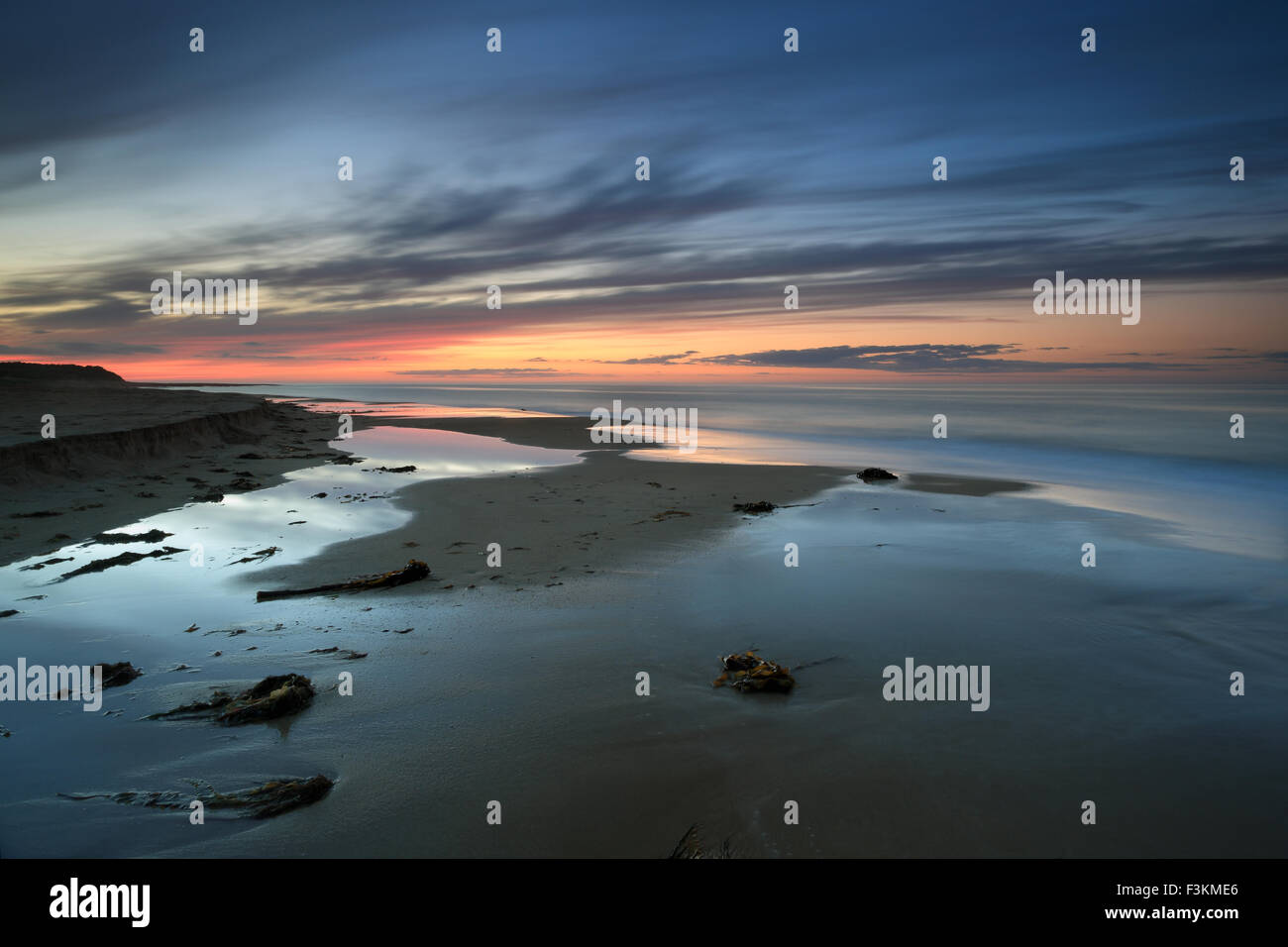 Rattray punto spiaggia al tramonto Foto Stock