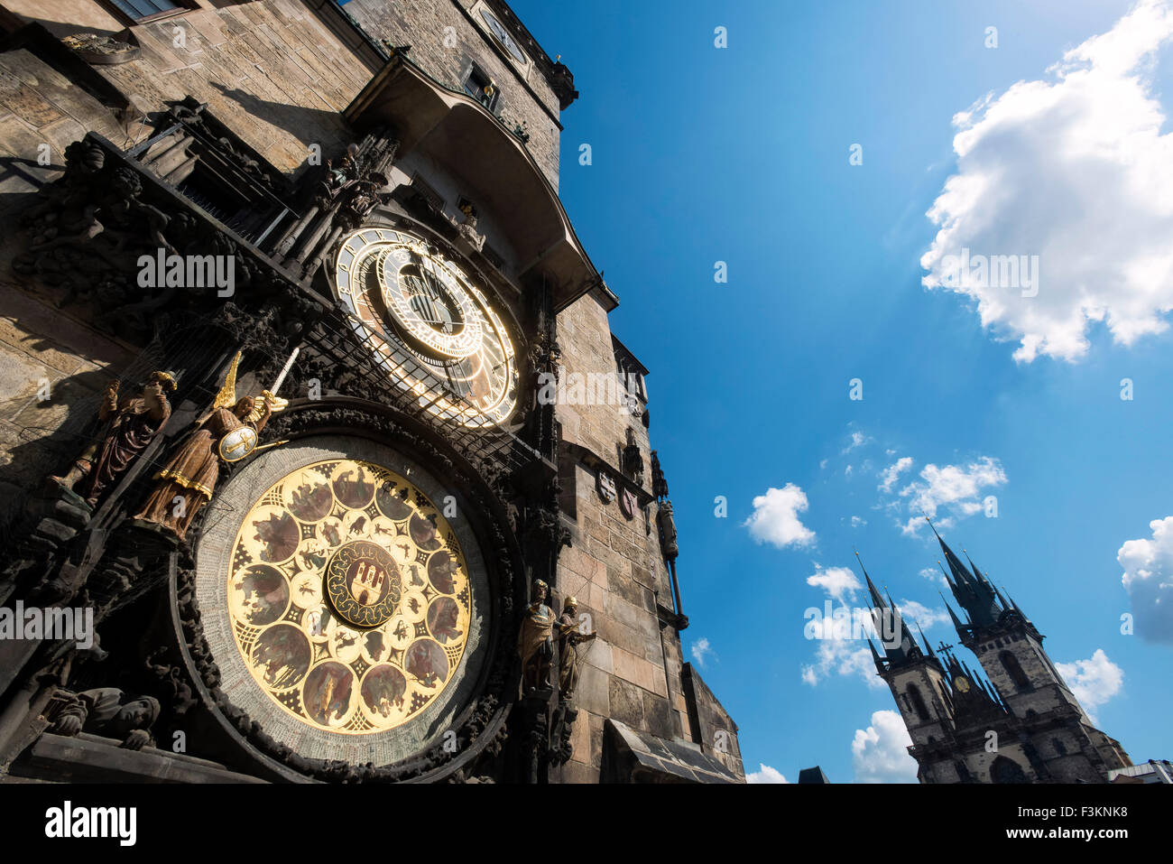 Orologio astronomico,Old Town Hall, Praga, Repubblica Ceca Foto Stock