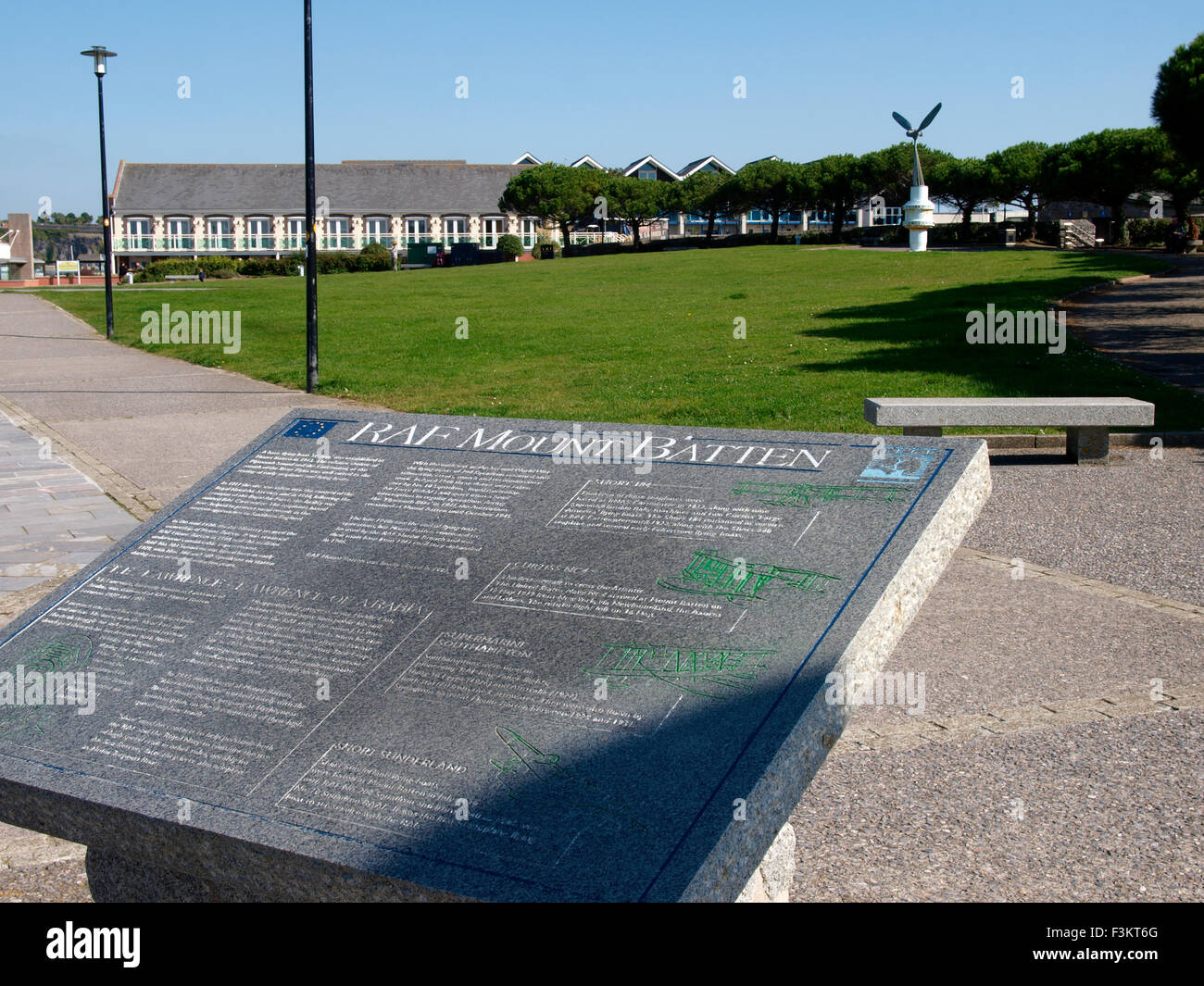 RAF Mount Batten memorial park, Plymouth, Devon, Regno Unito Foto Stock