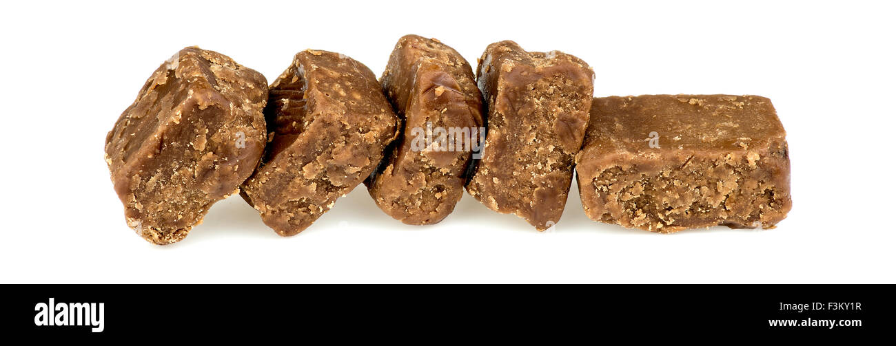 Salsa al cioccolato brownie pezzi Foto Stock