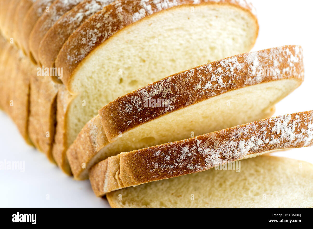 Macro closeup di pane appena sfornato, fette di pane bianco Foto Stock Macro closeup di pane appena sfornato, fette di pane bianco Foto Stock