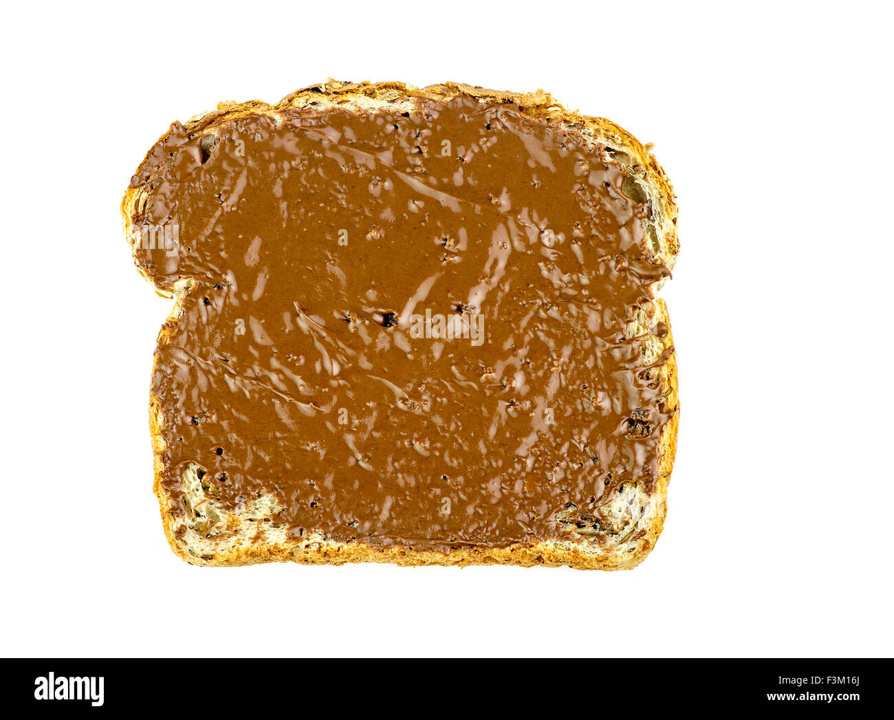Tutto il frumento toast con cioccolato noccioletta Foto Stock