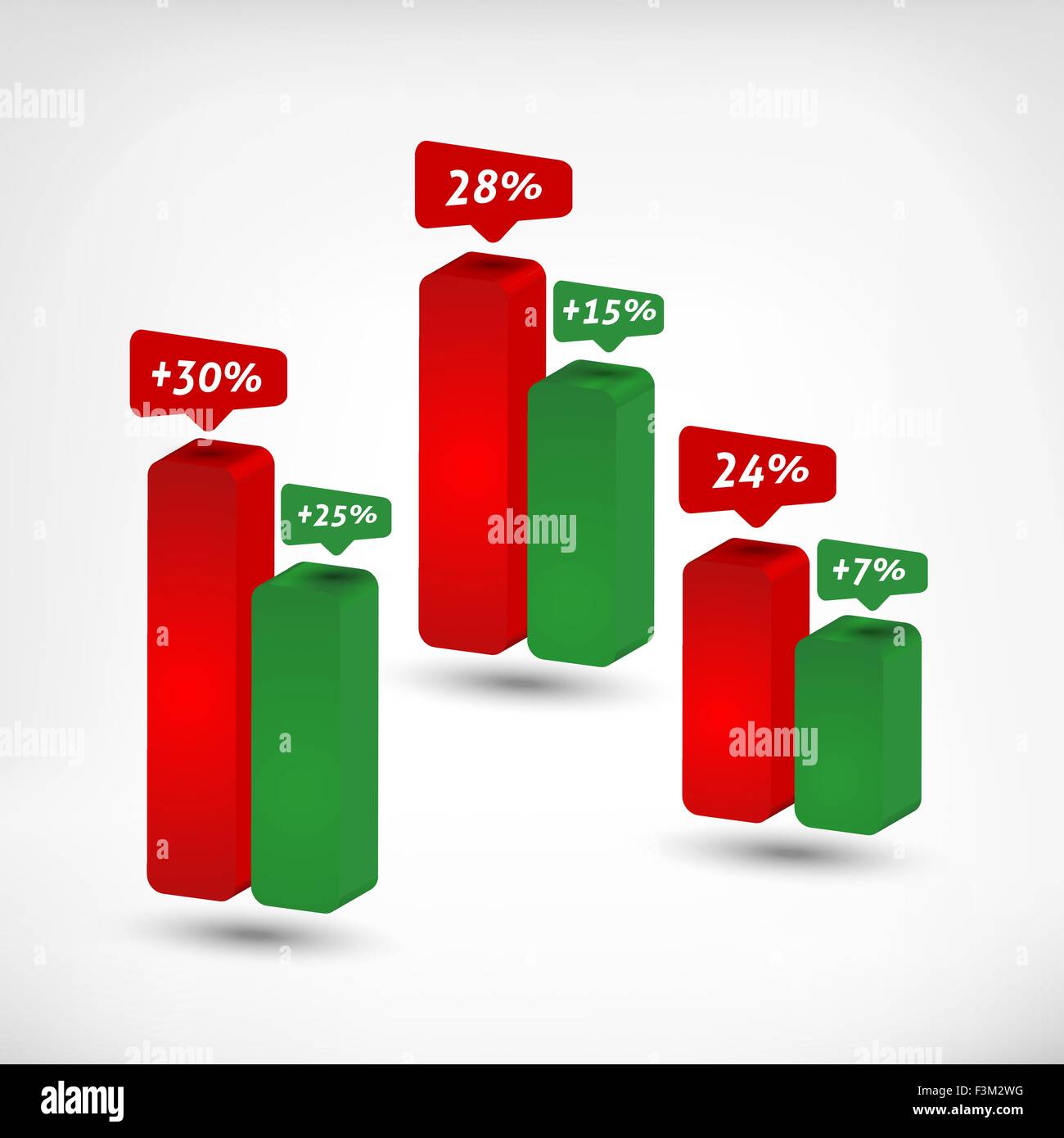 Tridimensionale il diagramma multicolore per modello infografico Illustrazione Vettoriale
