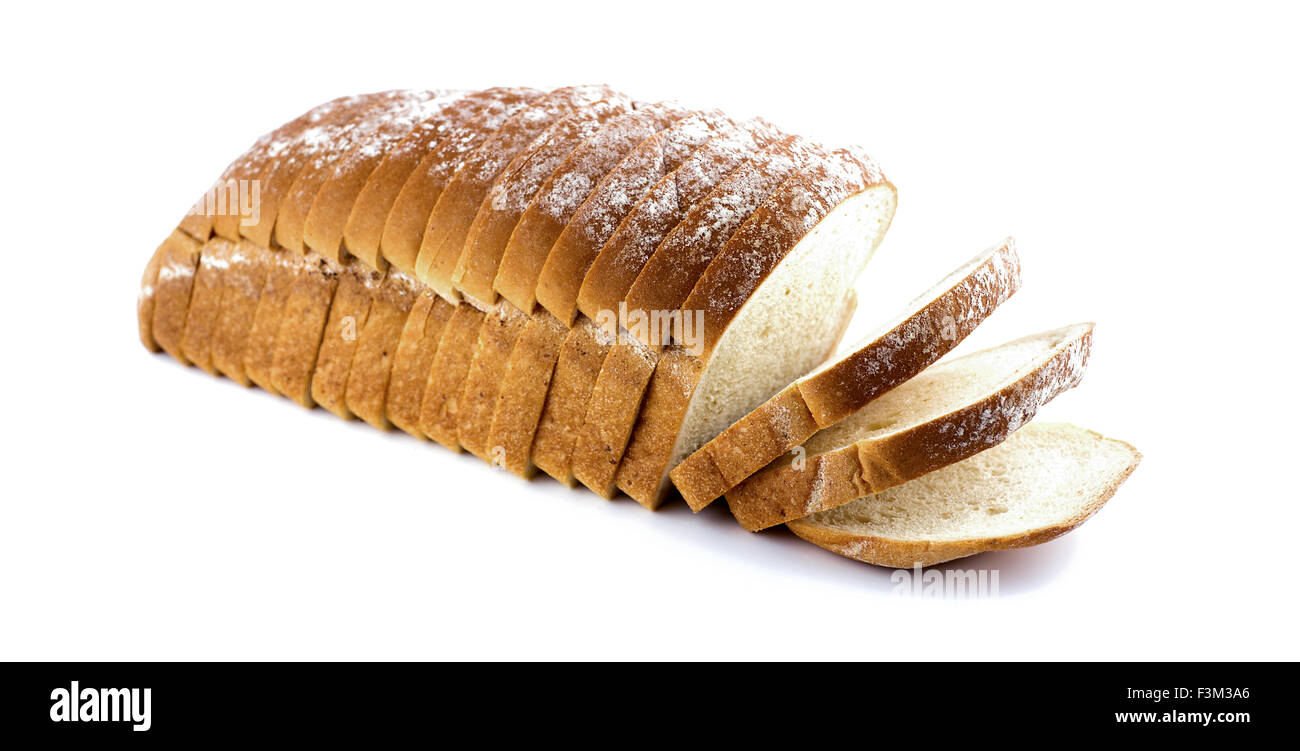 Nuovo filone di pane isolato su uno sfondo bianco Foto Stock Nuovo filone di pane isolato su uno sfondo bianco Foto Stock