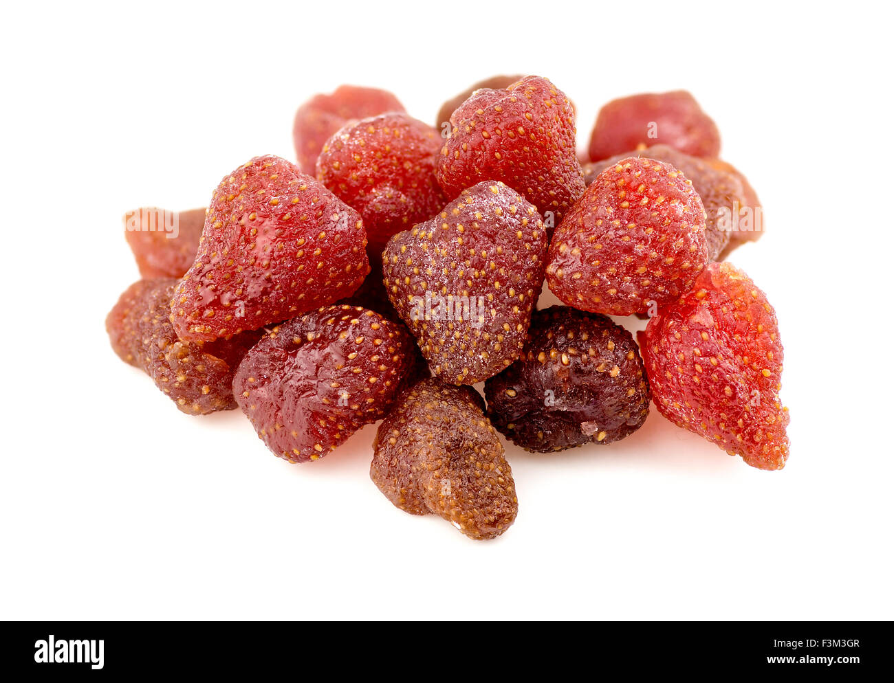 Pila di saporosi rossi secchi fragole disidratato Foto Stock