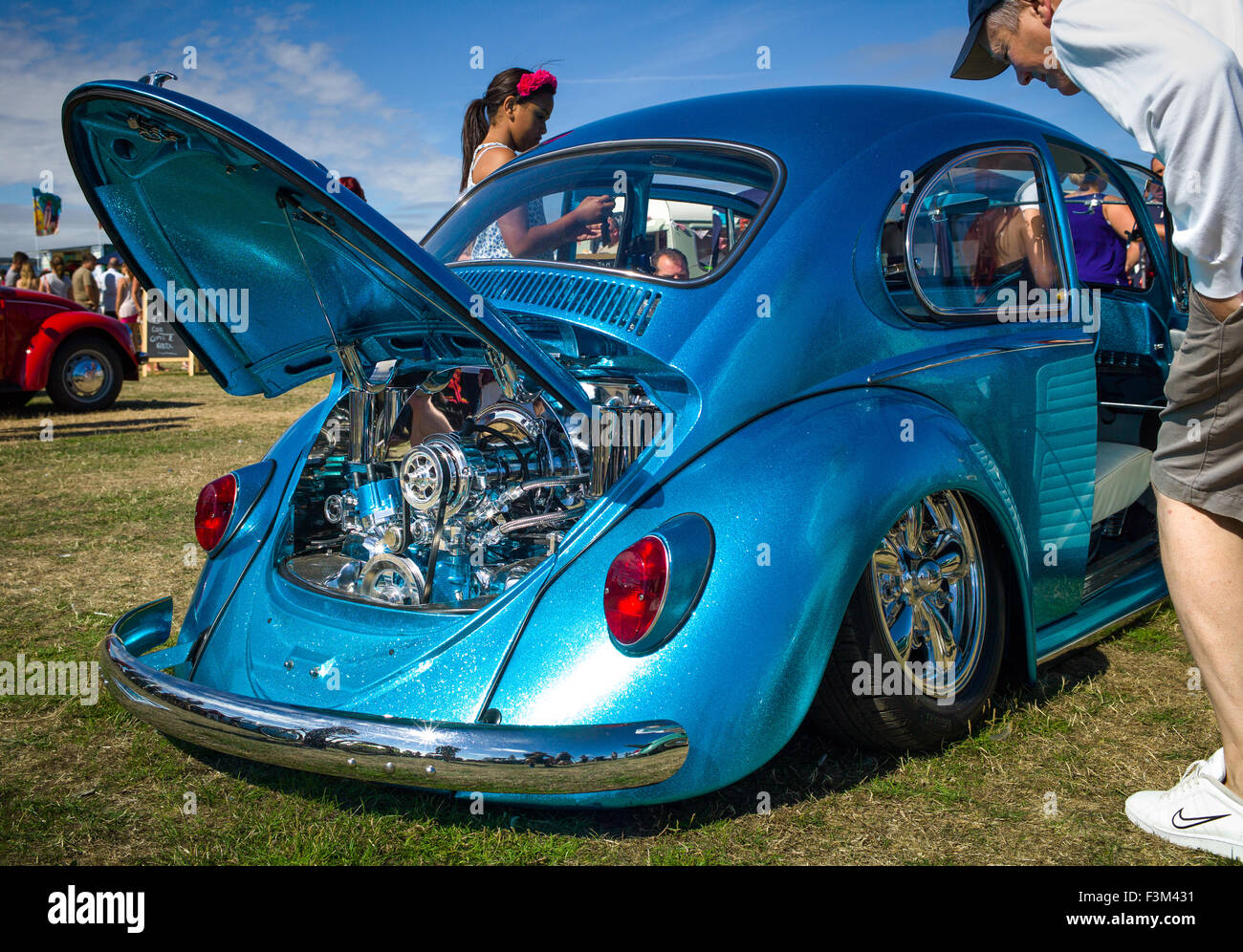 Vw Beetle motore cromato personalizzato Foto Stock