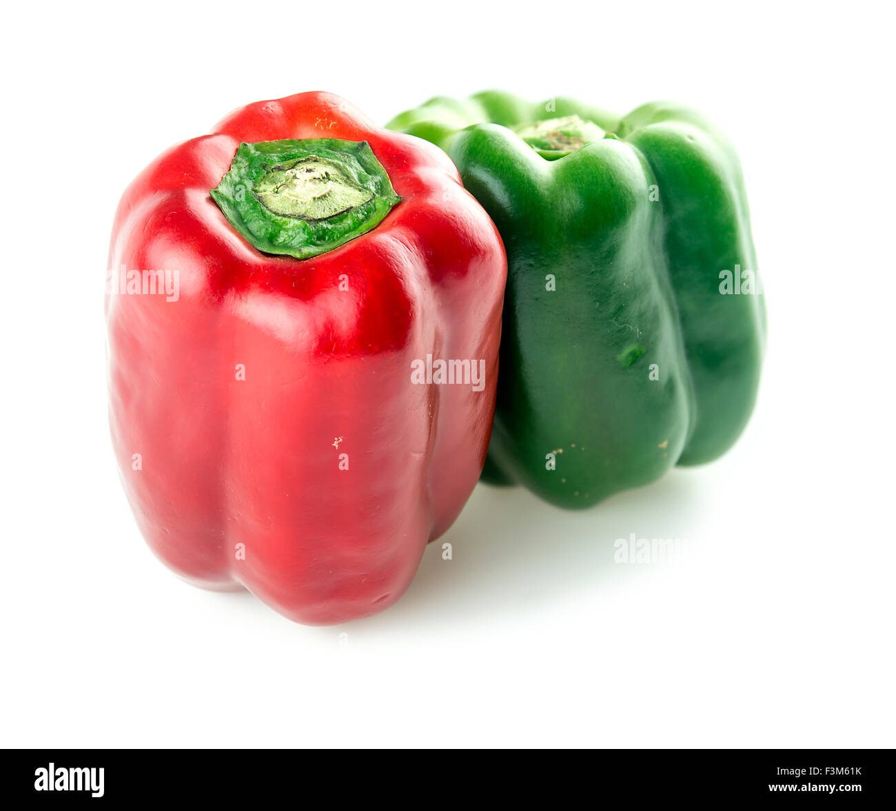 Il verde e il rosso capsicum Foto Stock