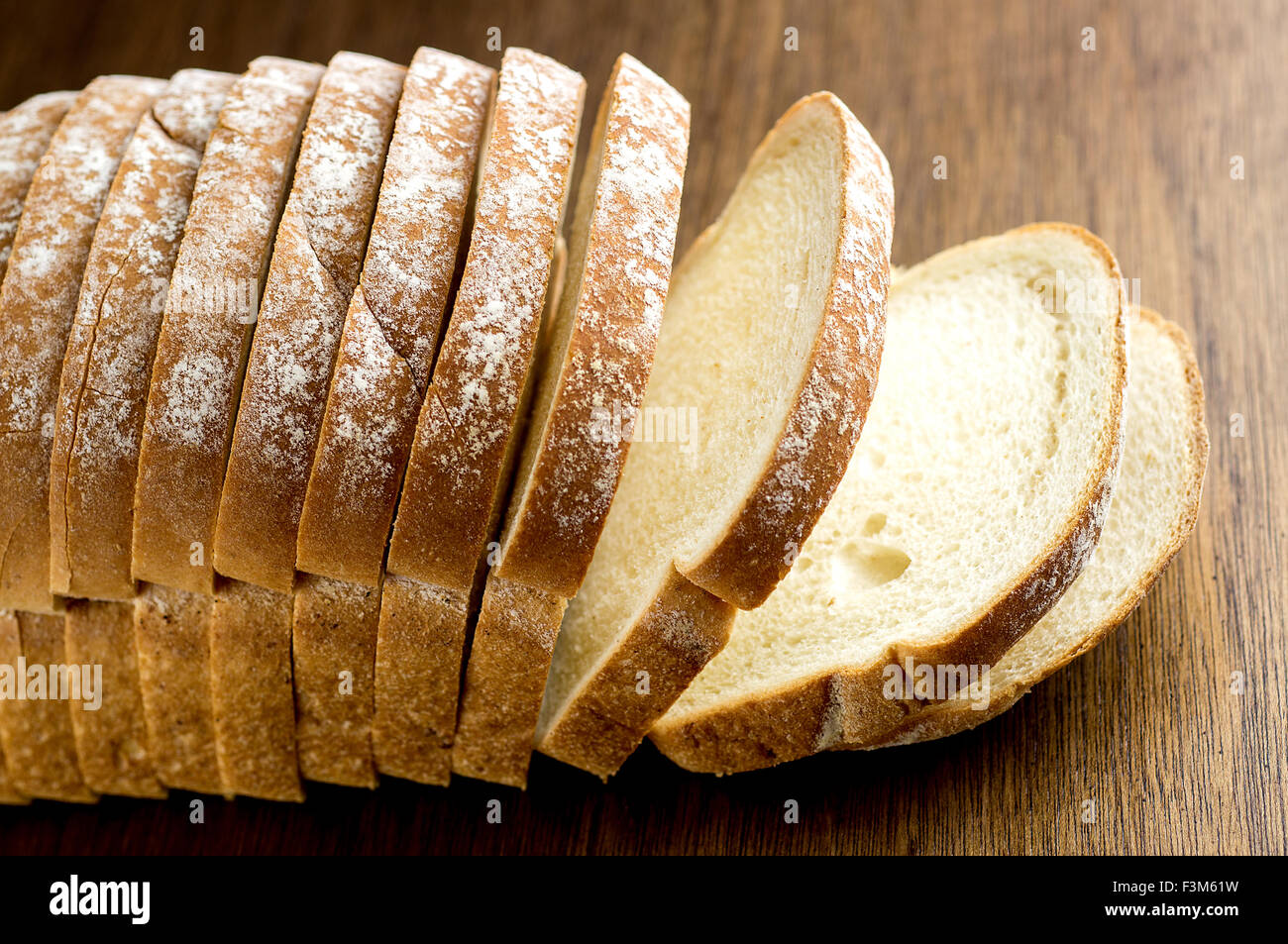 Macro rustico di fettine di pane Foto Stock Macro rustico di fettine di pane Foto Stock