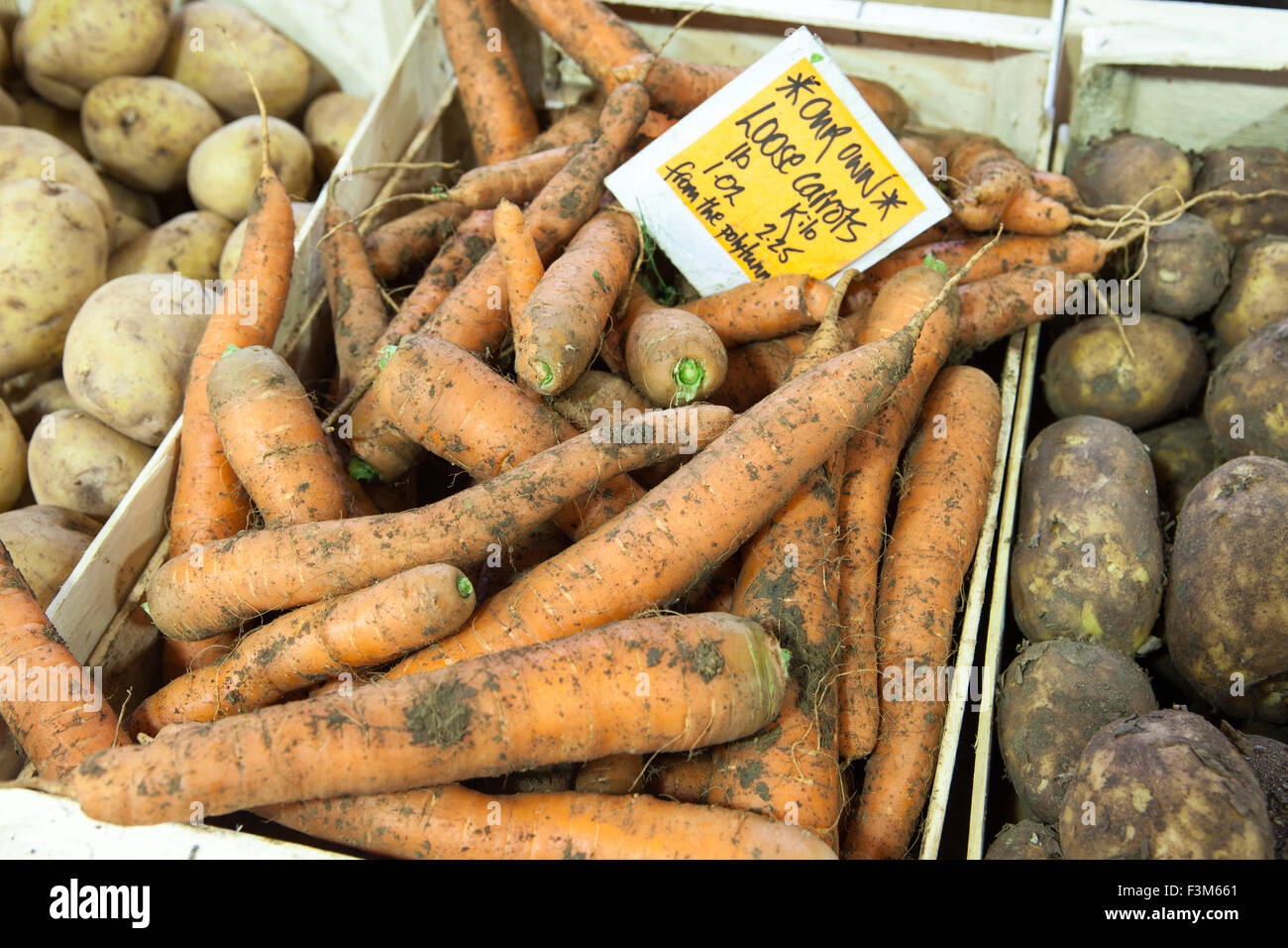 La fattoria biologica Shop presso la Abbey Farm, frutta e verdura in vendita nel negozio Foto Stock