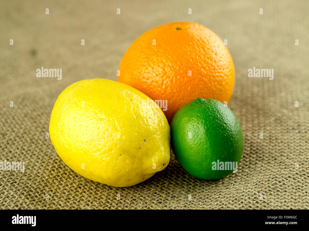 Colorati mazzo di agrumi su tela Foto Stock