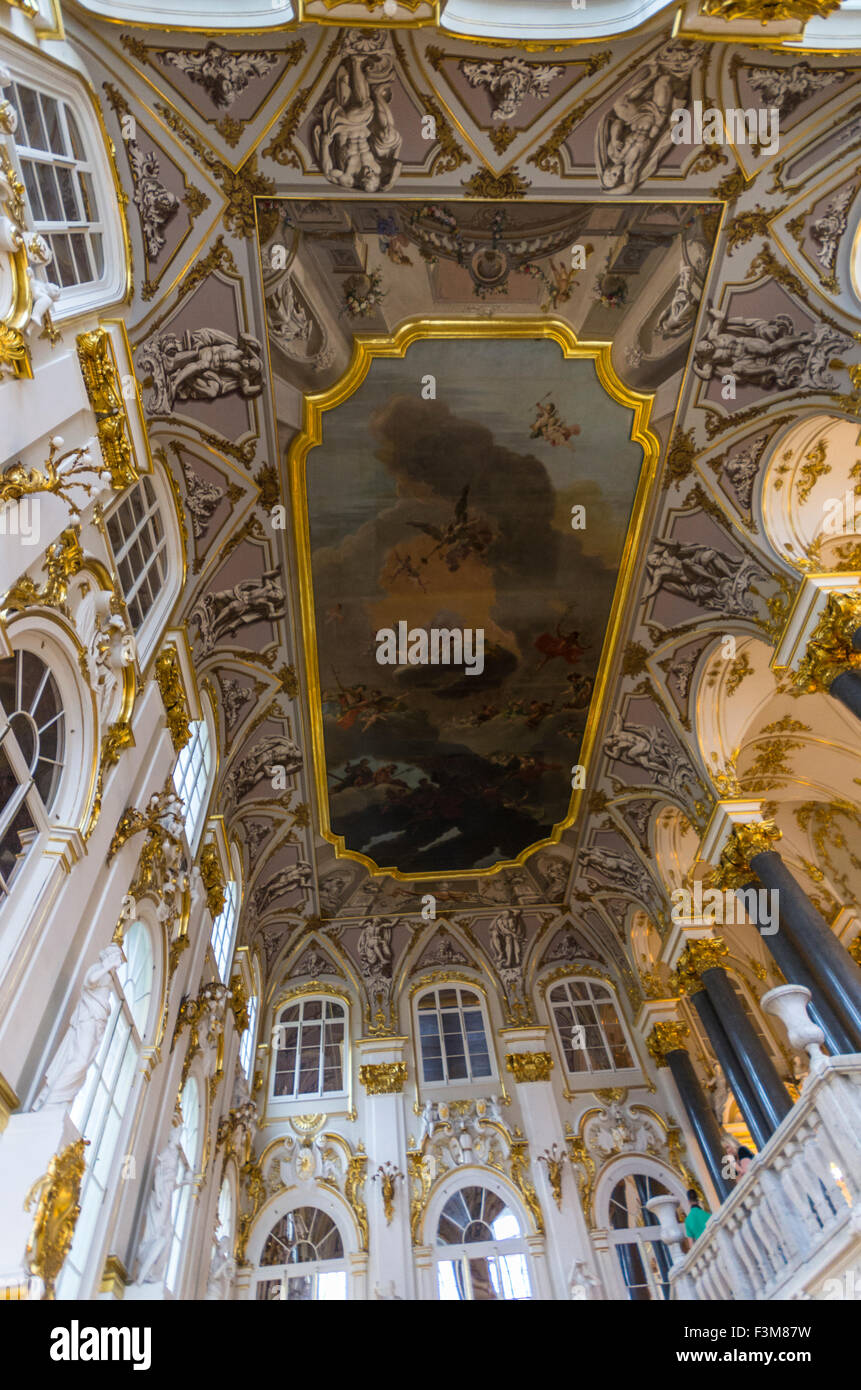 Soffitto, Museo Hermitage di San Pietroburgo Foto Stock