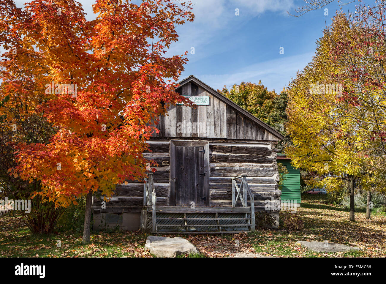 Scuola storica cabina a Waterloo Park. Foto Stock