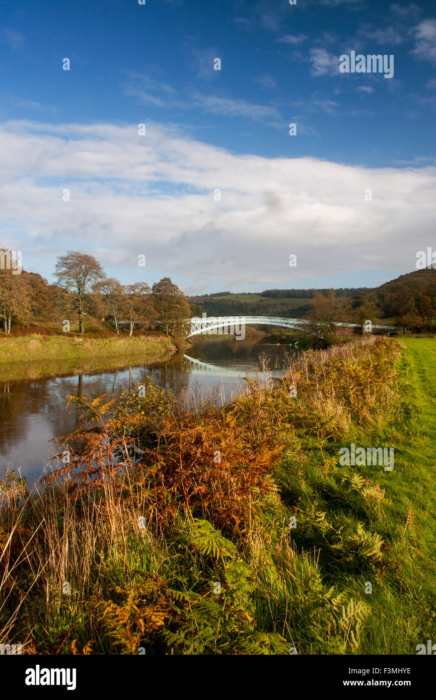 Bigsweir ponte sul fiume Wye Wye Valley AONB in autunno Monmouthshire South East Wales UK Foto Stock