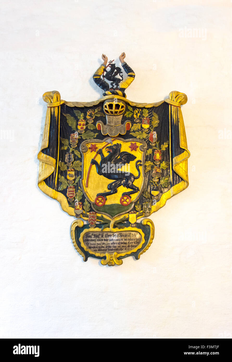 Mideval Shield e stemmi Foto Stock