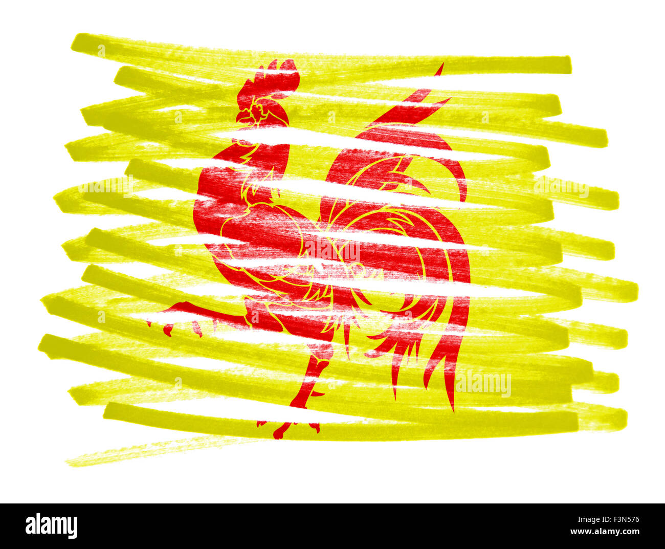 Bandiera illustrazione fatta con la penna - Vallonia Foto Stock