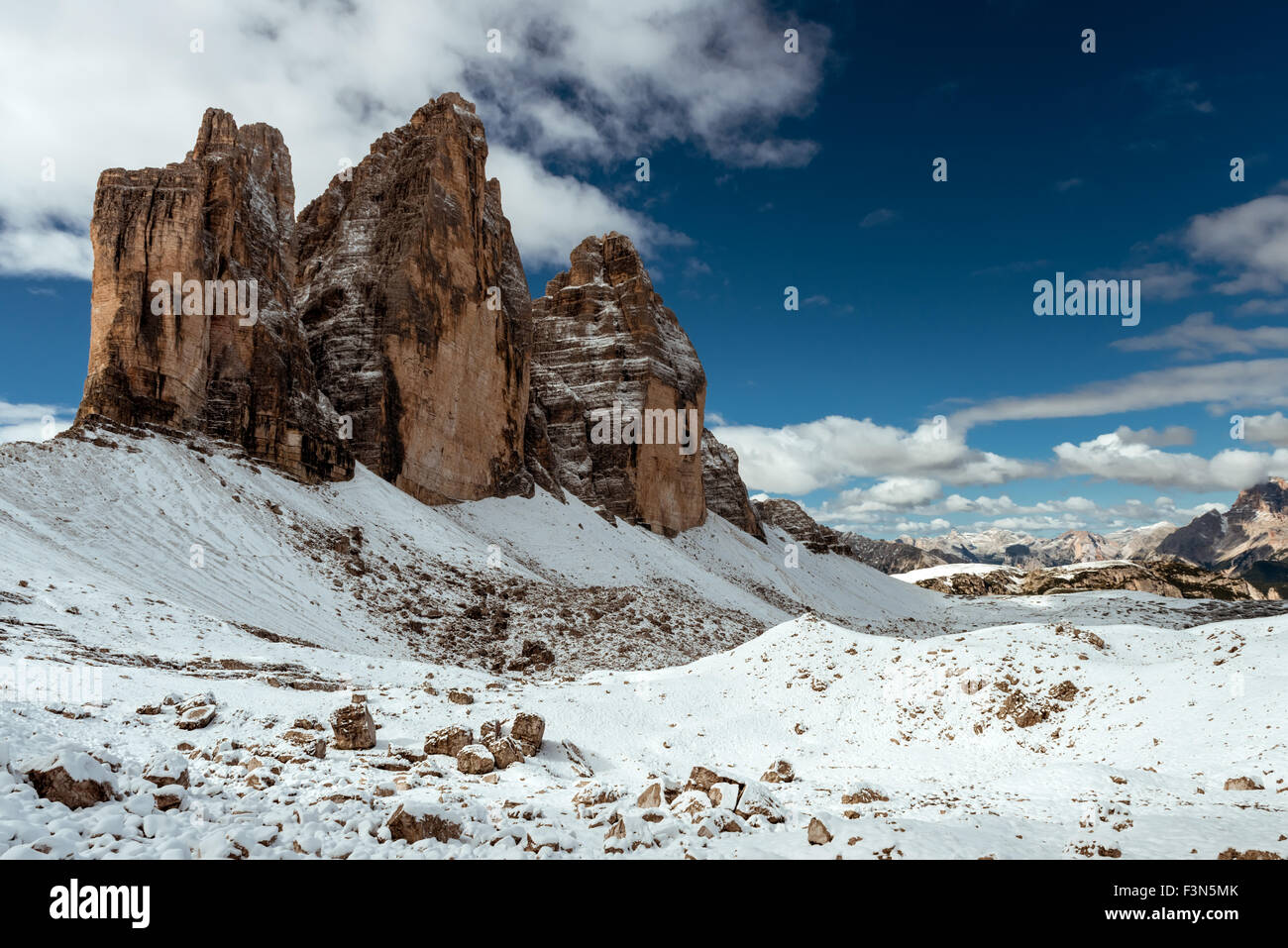 Tre Cime di Lavaredo,Dolomiti, Europa Foto Stock