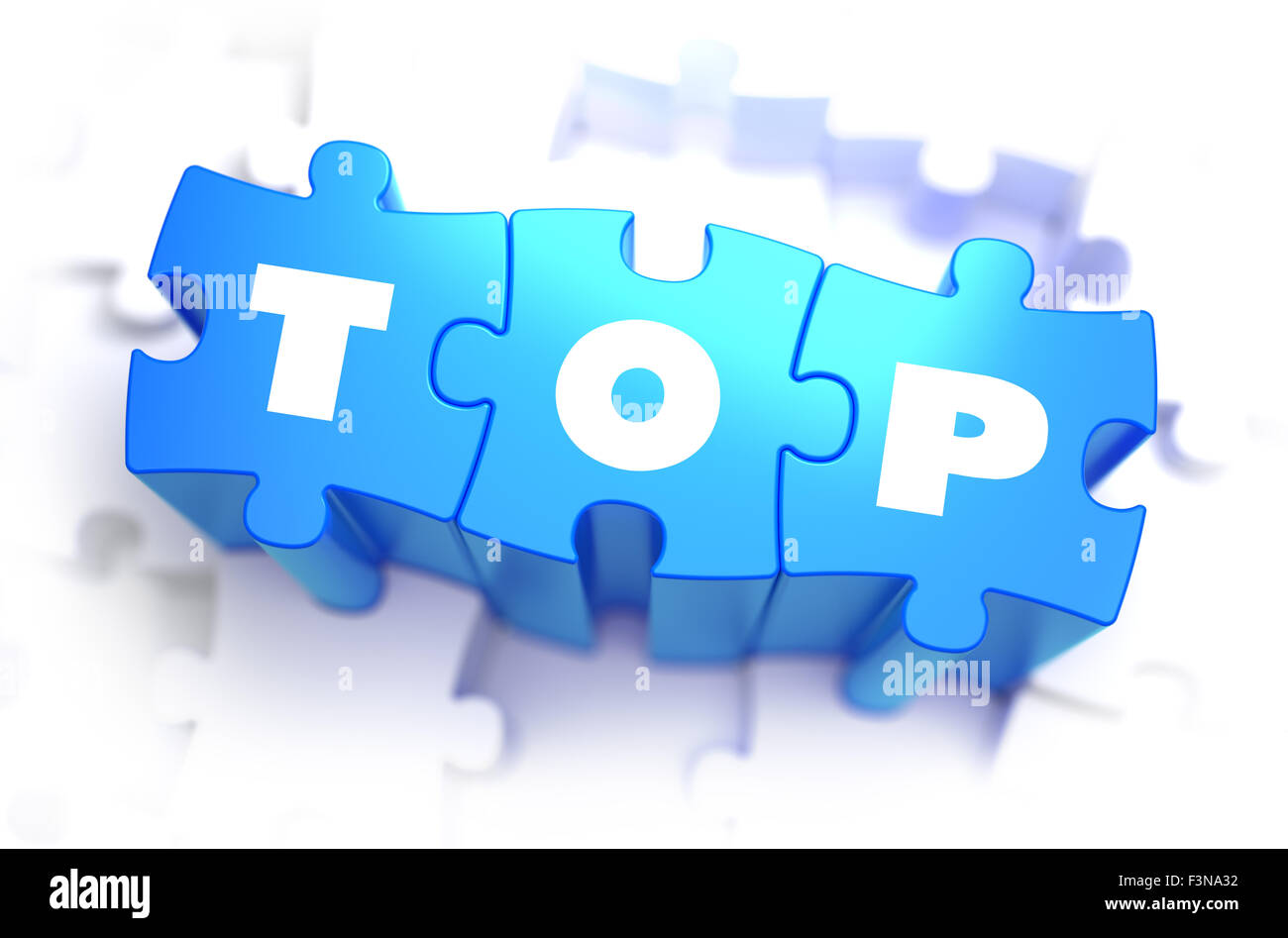 Top - la parola bianco su blu puzzle. Foto Stock