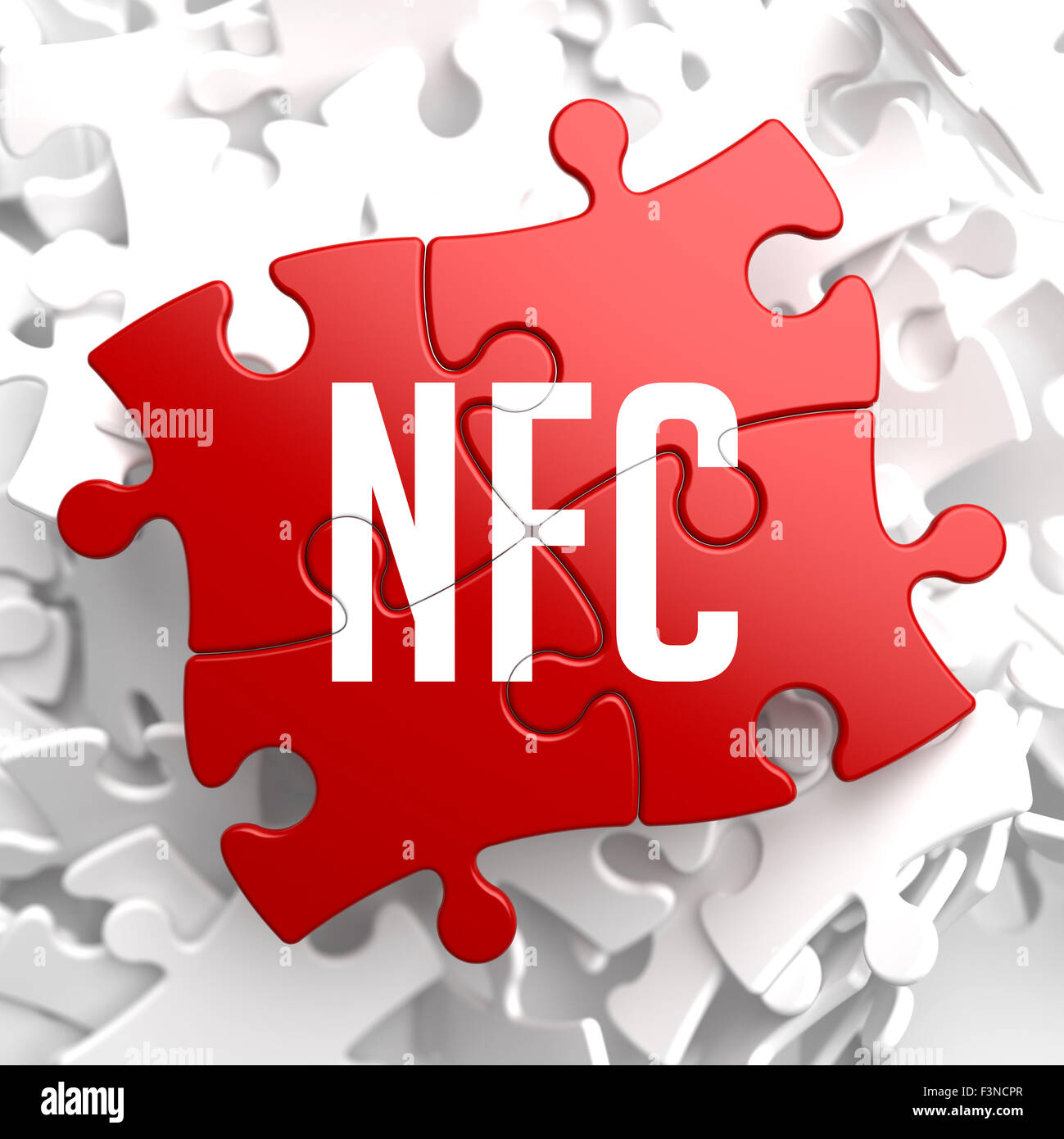 La tecnologia NFC su Red Puzzle. Foto Stock