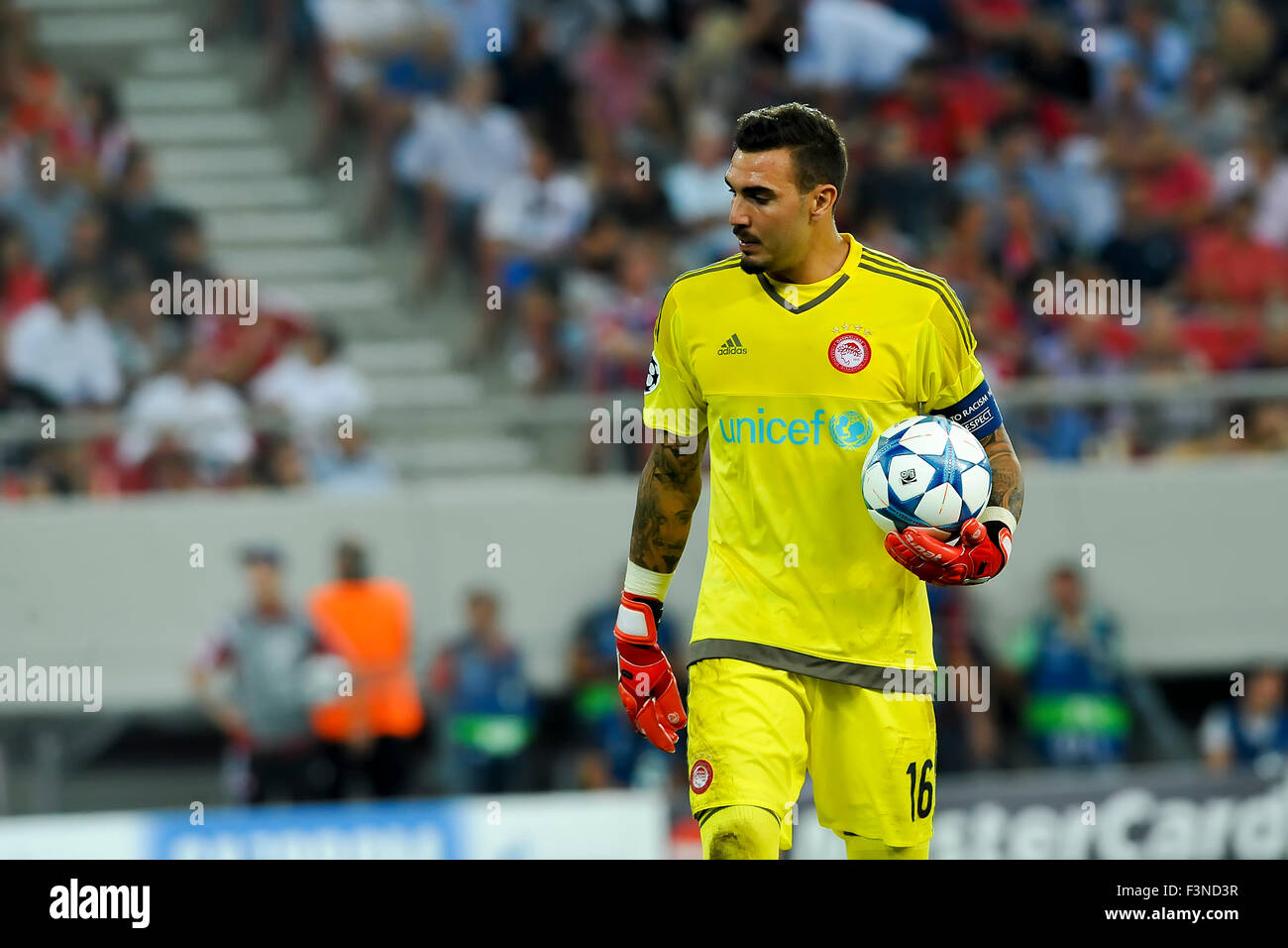 Gianluca Gaudino durante la UEFA Champions League tra Olympiacos e Bayern, in Atene, Grecia. Foto Stock