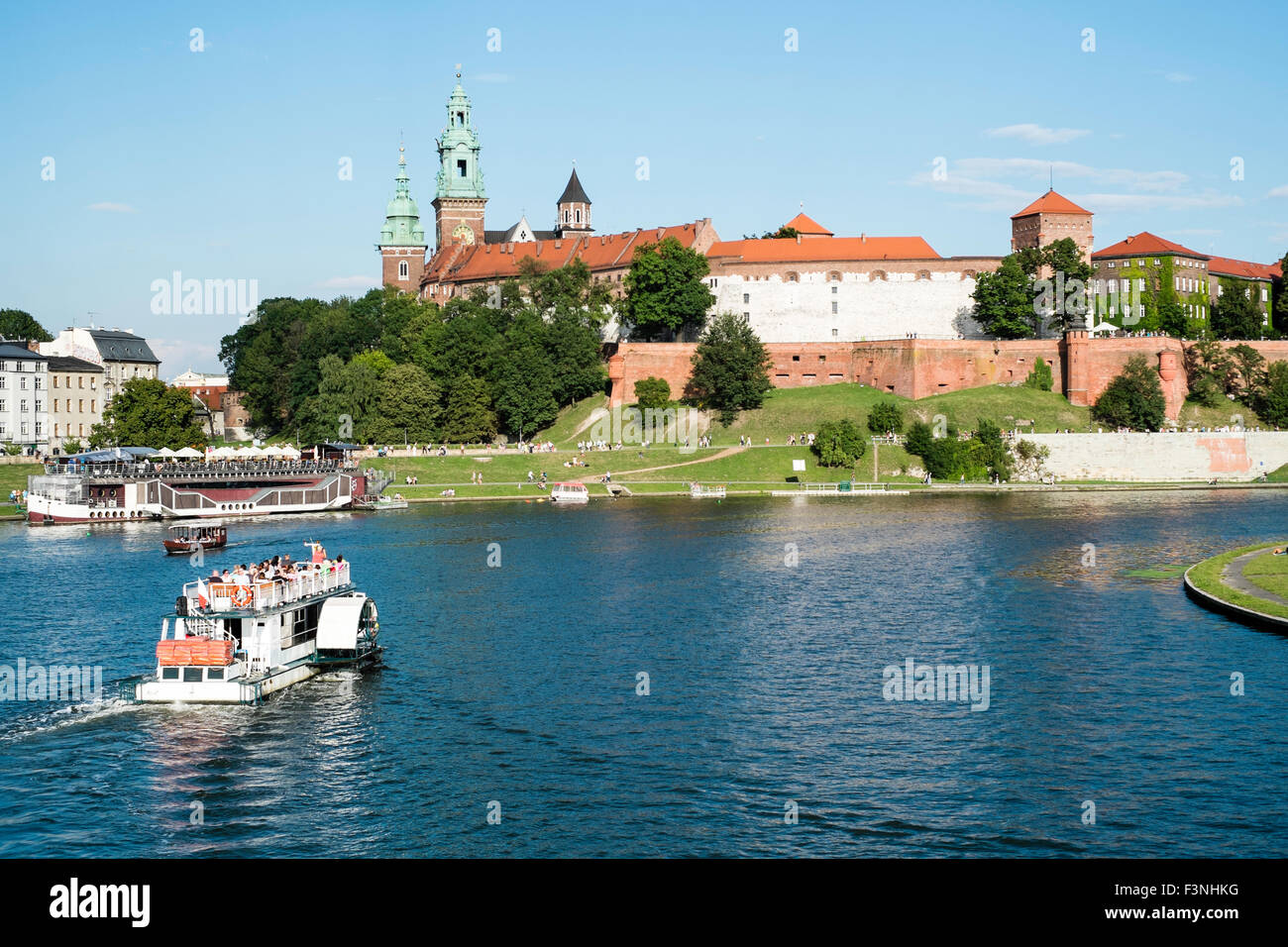 Castello di Europa centrale Cracovia Europa dell Est Europa Unione Città Vecchia Vistola eredità storica sul fiume Foto Stock