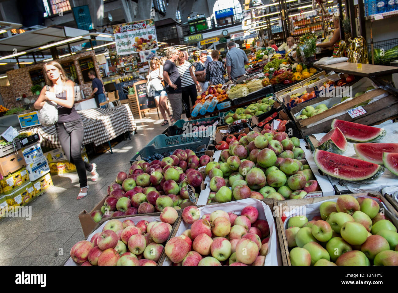 Hala Targowa market shop shopping Wroclaw Polonia Foto Stock