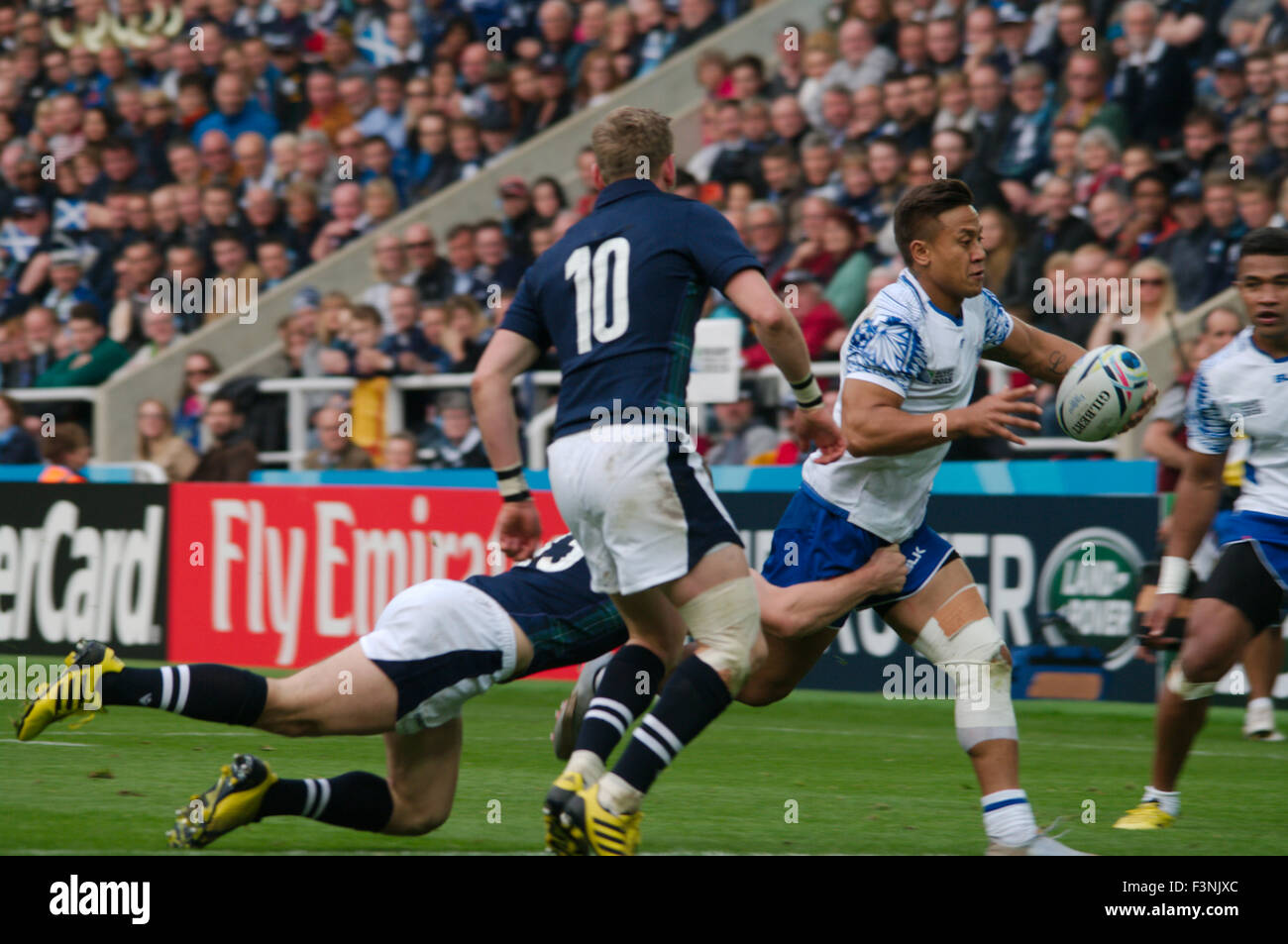 Newcastle upon Tyne, Regno Unito, 10 ottobre 2015, Samoa Scozia v, Coppa del Mondo di Rugby 2015, Pool B, Credito: Colin Edwards/Alamy Live News Foto Stock