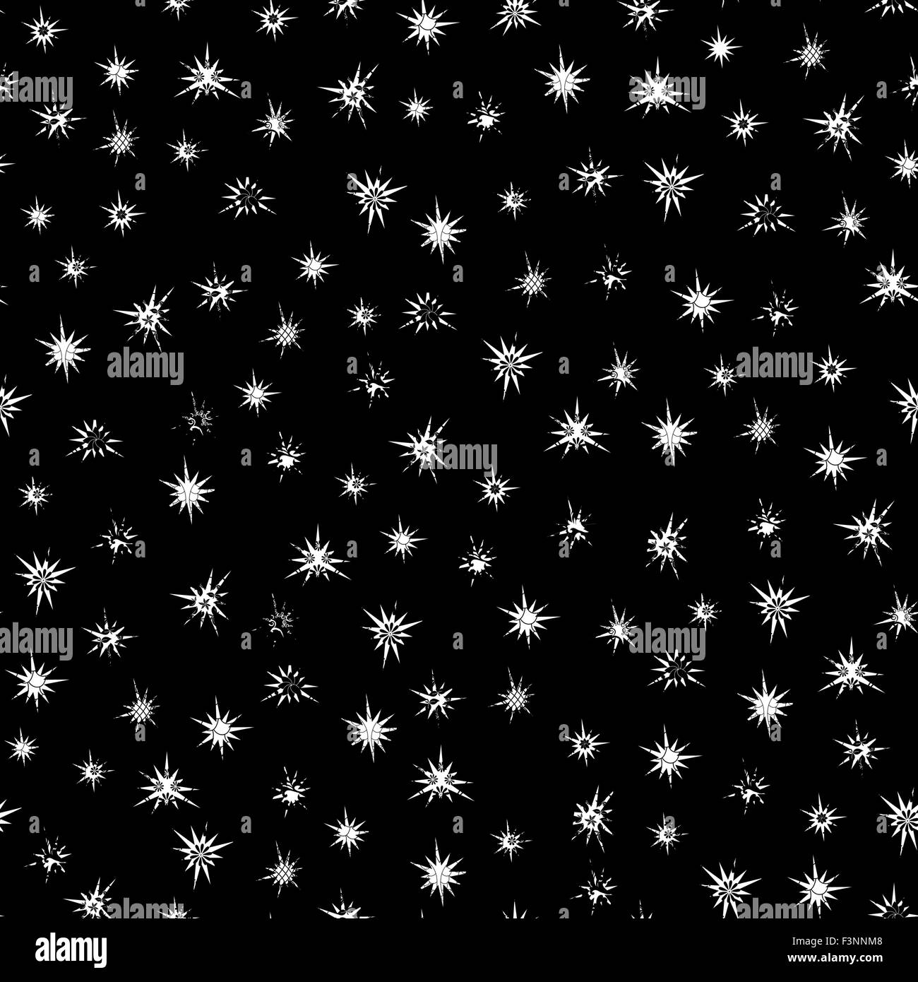 In bianco e nero stelle ornamentali seamless pattern, illustrazione vettoriale Illustrazione Vettoriale