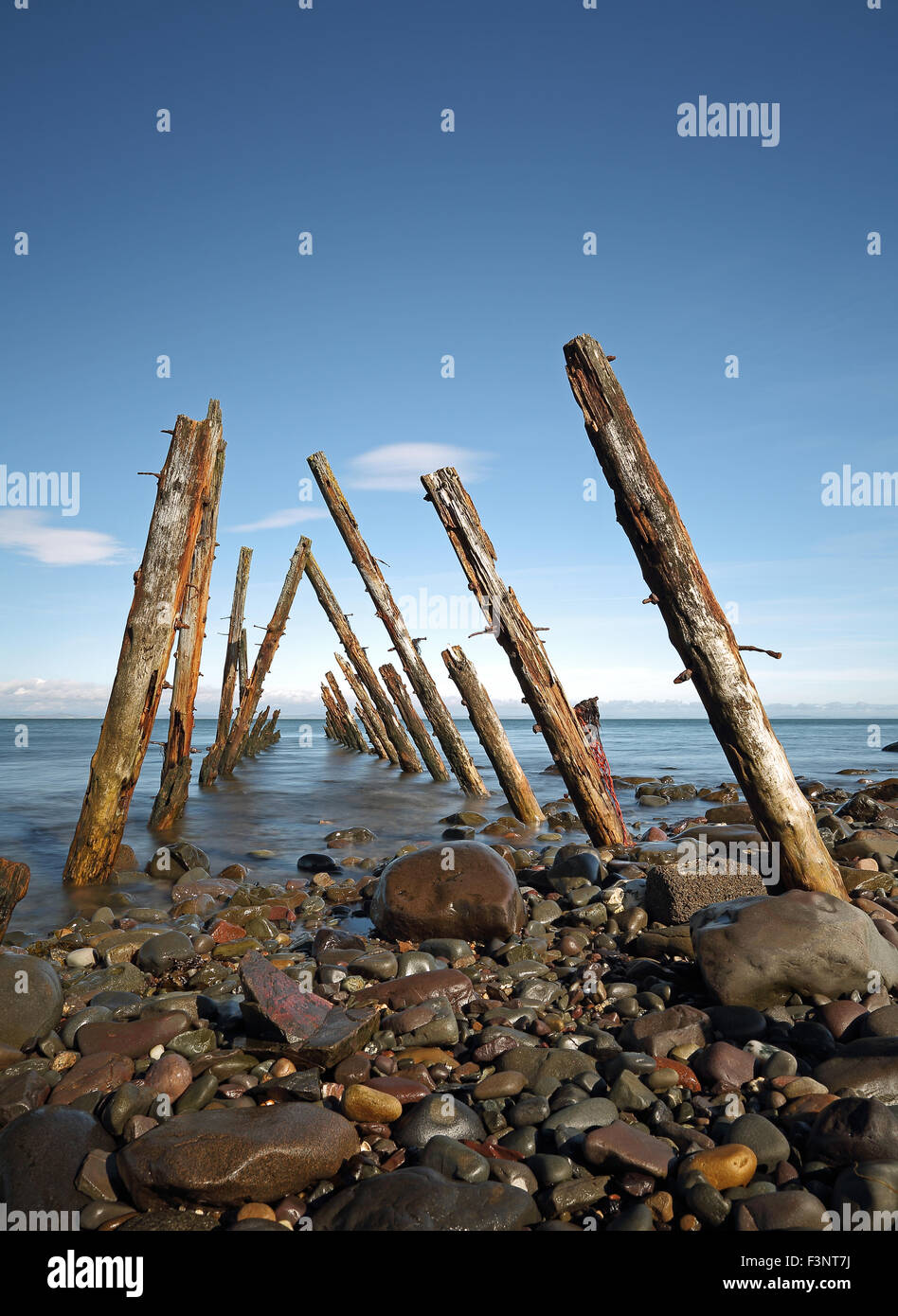 Pennelli che è detto sono i resti di un naufragio dalle rive da Drummore, Mull of Galloway (non aveva questa confermata) Foto Stock