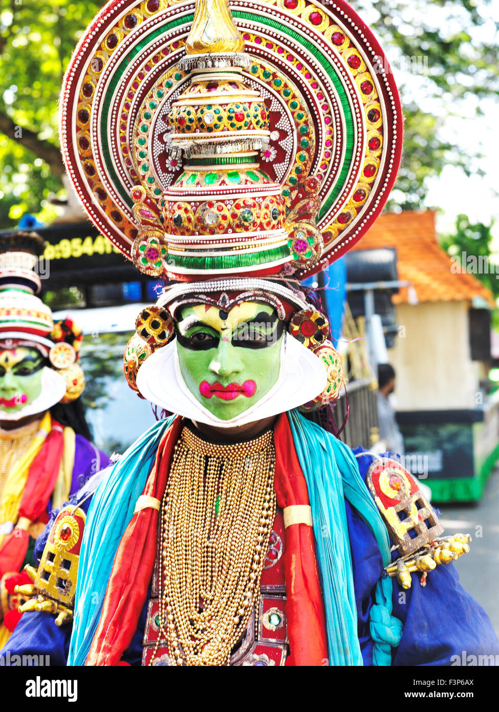 Kathakali Dance è una stilizzata classica indiana danza del Kerala Foto Stock