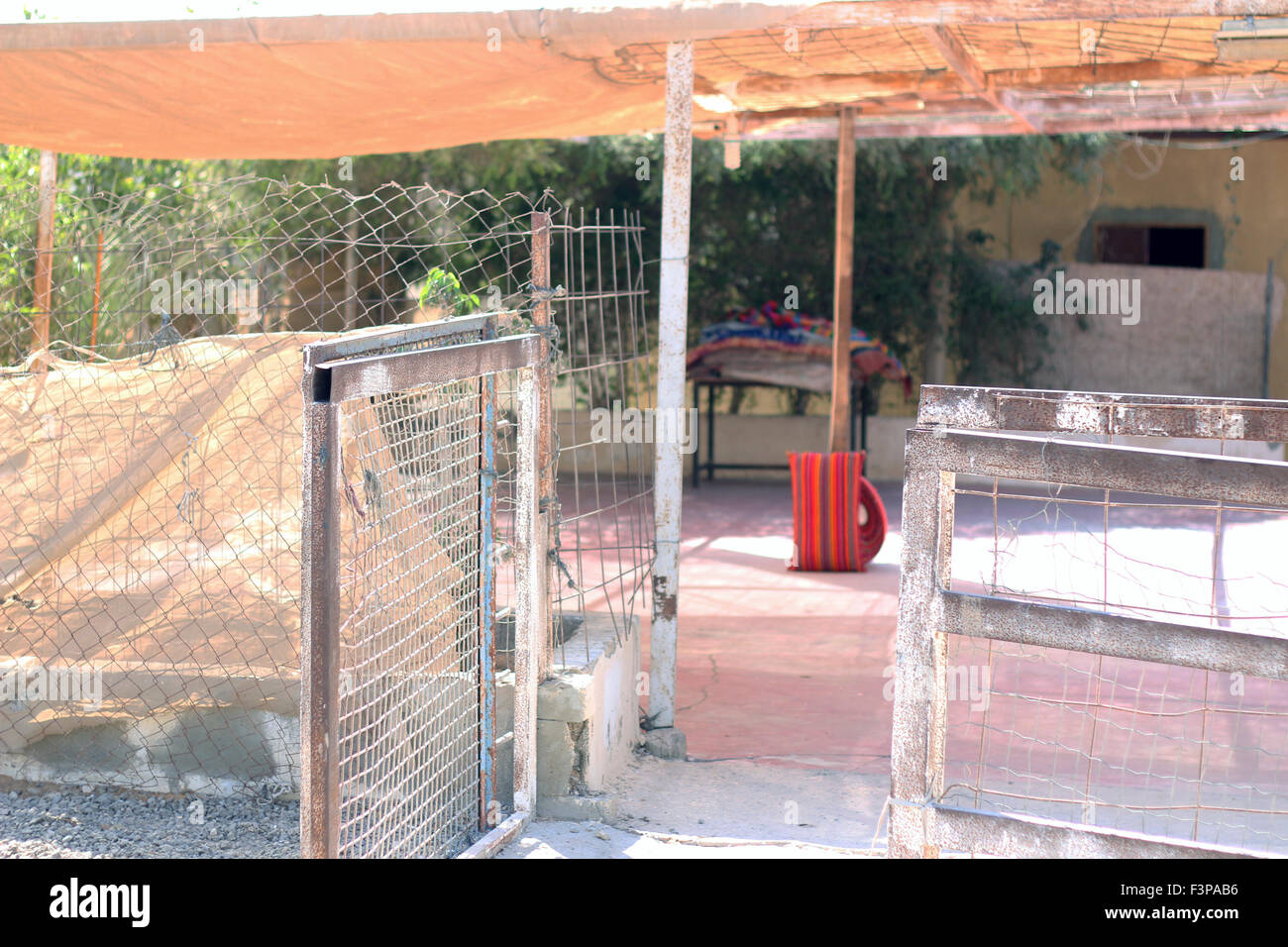 Israele nel deserto del Negev. Non riconosciuto, Beduin Shanty township Foto Stock