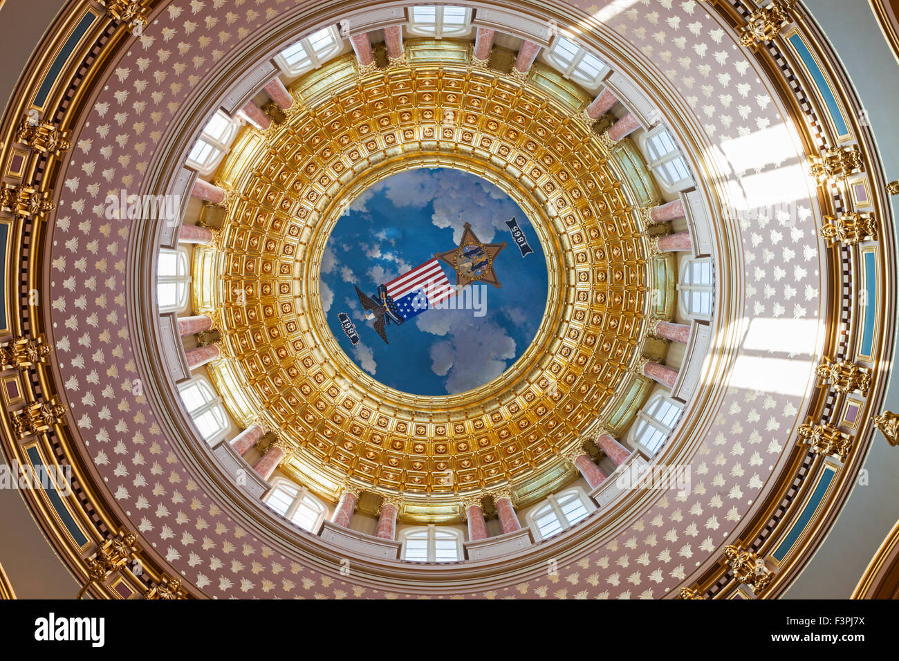 Des Moines, Iowa - all'interno della cupola di State Capitol Building Foto Stock