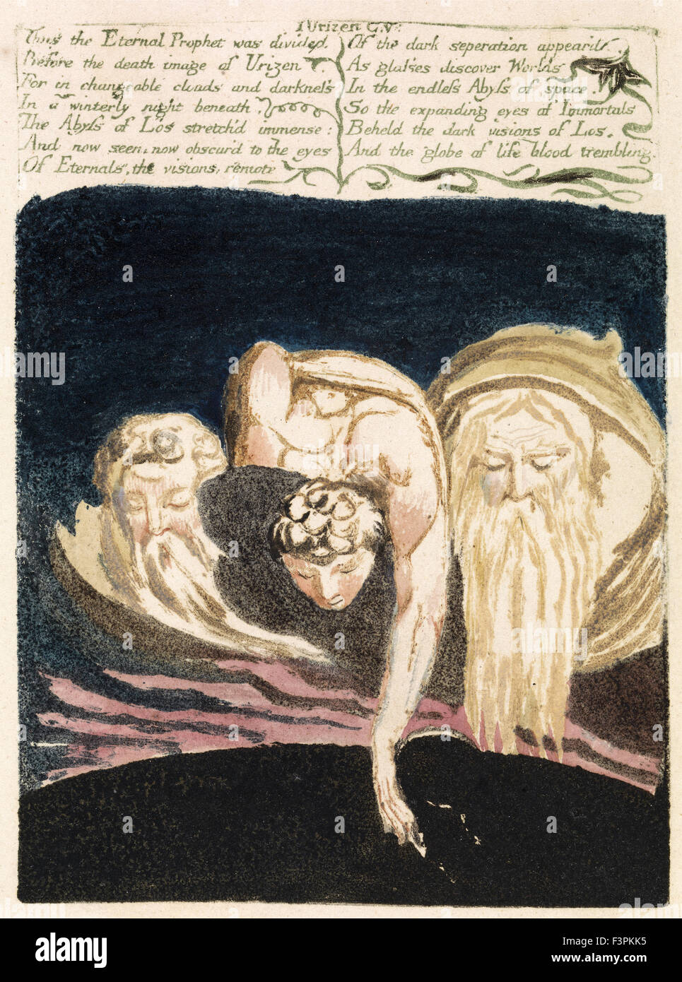 William Blake - Il primo libro di Urizen, piastra 13 - Così il profeta eterna è stata divisa Foto Stock