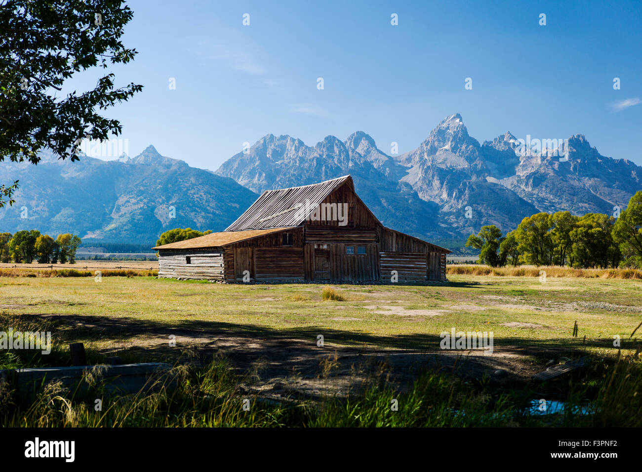 Thomas storico Alma & Lucille Moulton barn; Moulton Homestead (c 1910); Mormone fila distretto storico; il Parco Nazionale del Grand Teton Foto Stock