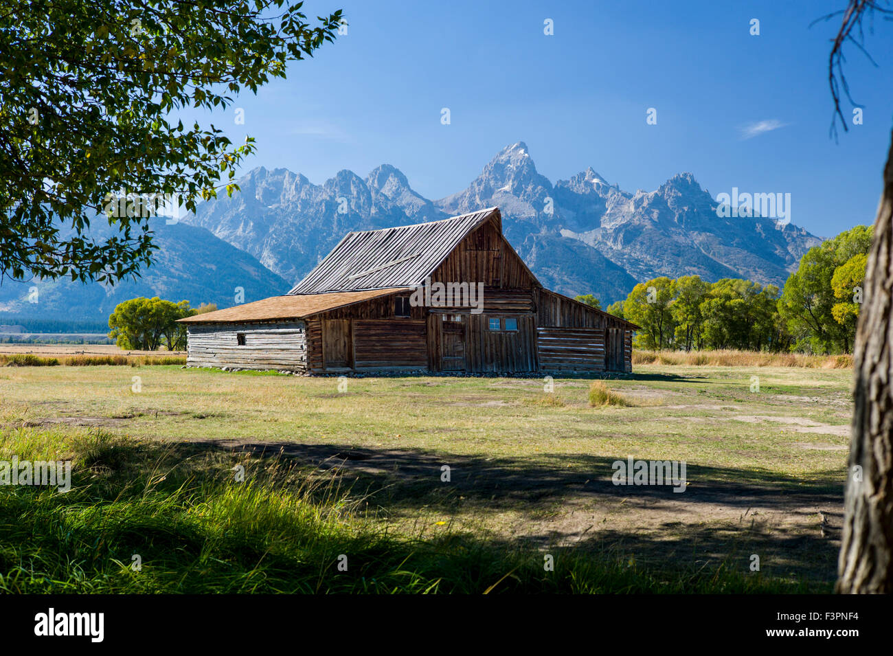 Thomas storico Alma & Lucille Moulton barn; Moulton Homestead (c 1910); Mormone fila distretto storico; il Parco Nazionale del Grand Teton Foto Stock