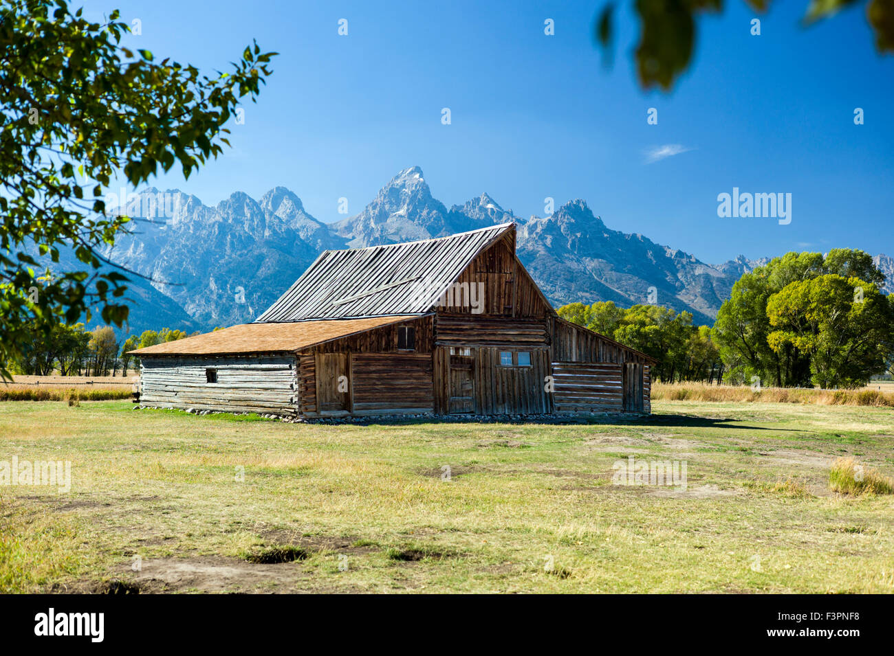 Thomas storico Alma & Lucille Moulton barn; Moulton Homestead (c 1910); Mormone fila distretto storico; il Parco Nazionale del Grand Teton Foto Stock