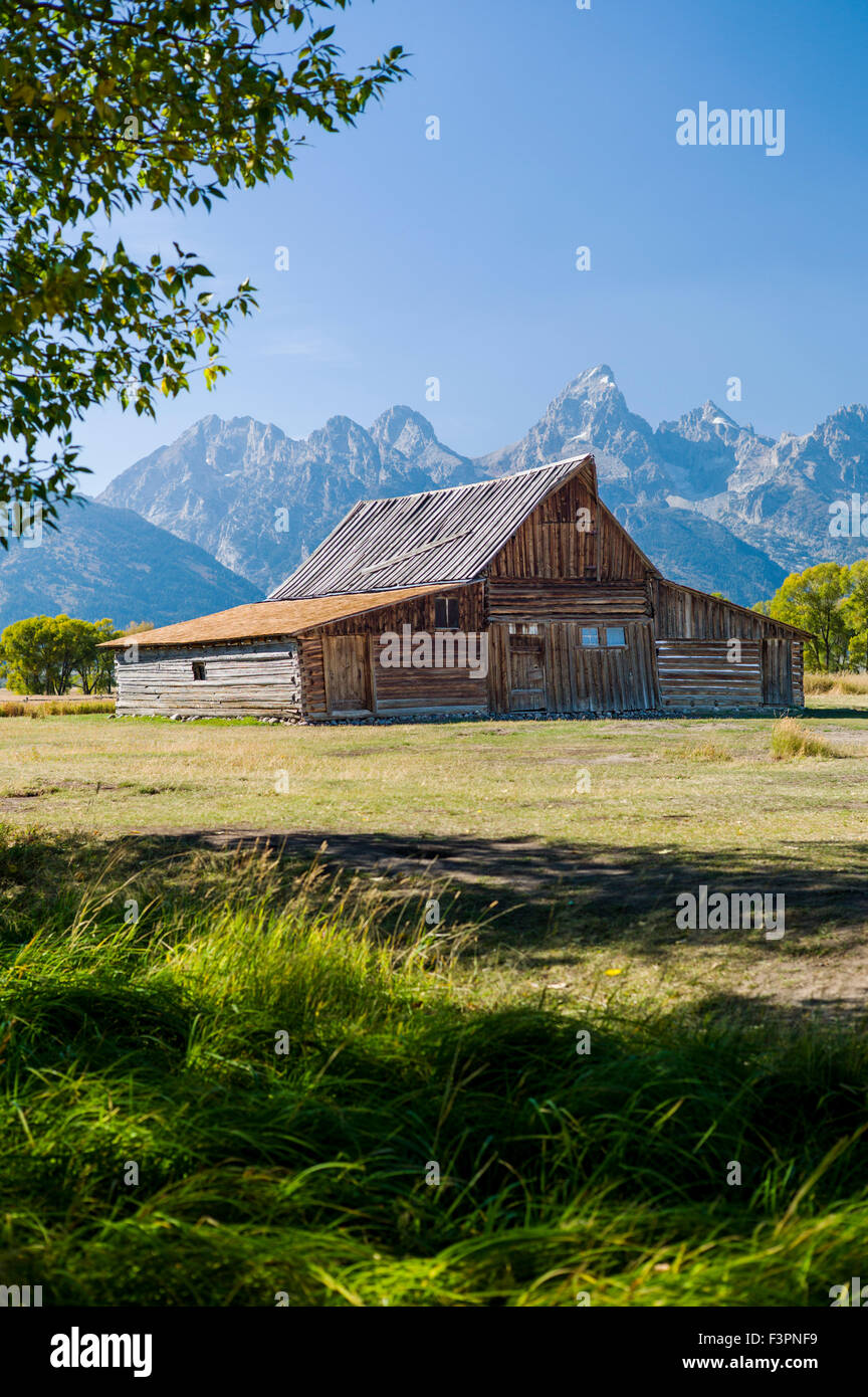 Thomas storico Alma & Lucille Moulton barn; Moulton Homestead (c 1910); Mormone fila distretto storico; il Parco Nazionale del Grand Teton Foto Stock