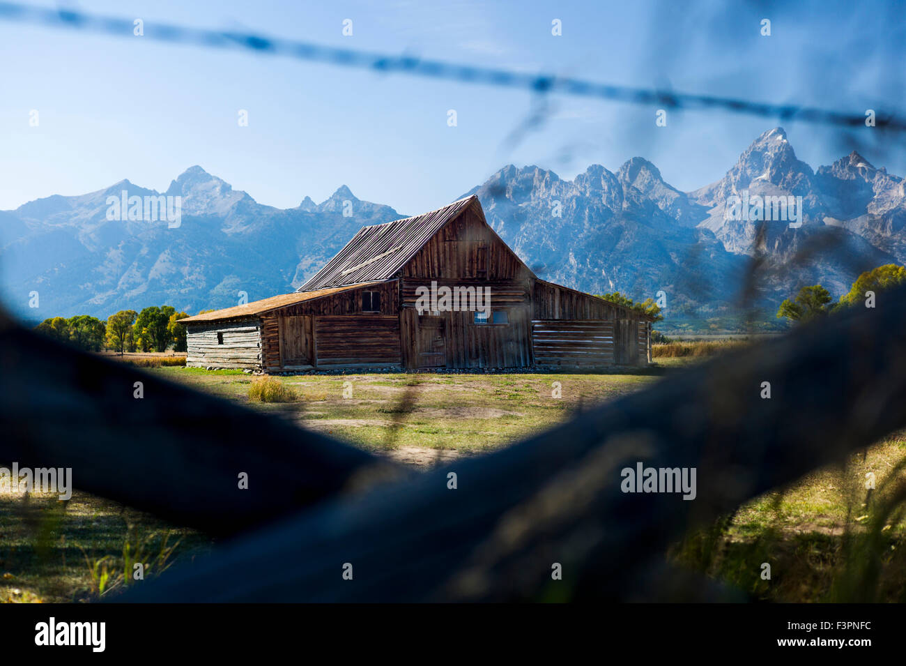 Thomas storico Alma & Lucille Moulton barn; Moulton Homestead (c 1910); Mormone fila distretto storico; il Parco Nazionale del Grand Teton Foto Stock
