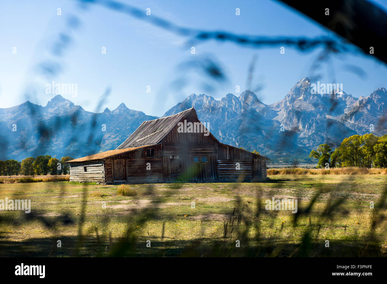 Thomas storico Alma & Lucille Moulton barn; Moulton Homestead (c 1910); Mormone fila distretto storico; il Parco Nazionale del Grand Teton Foto Stock