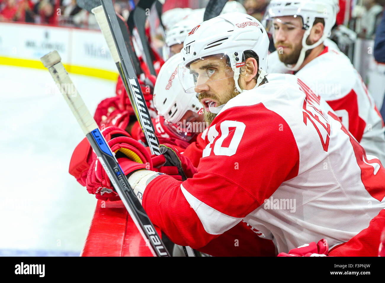 Ali rosse di Detroit ala sinistra Henrik Zetterberg (40) durante il gioco NHL Foto Stock