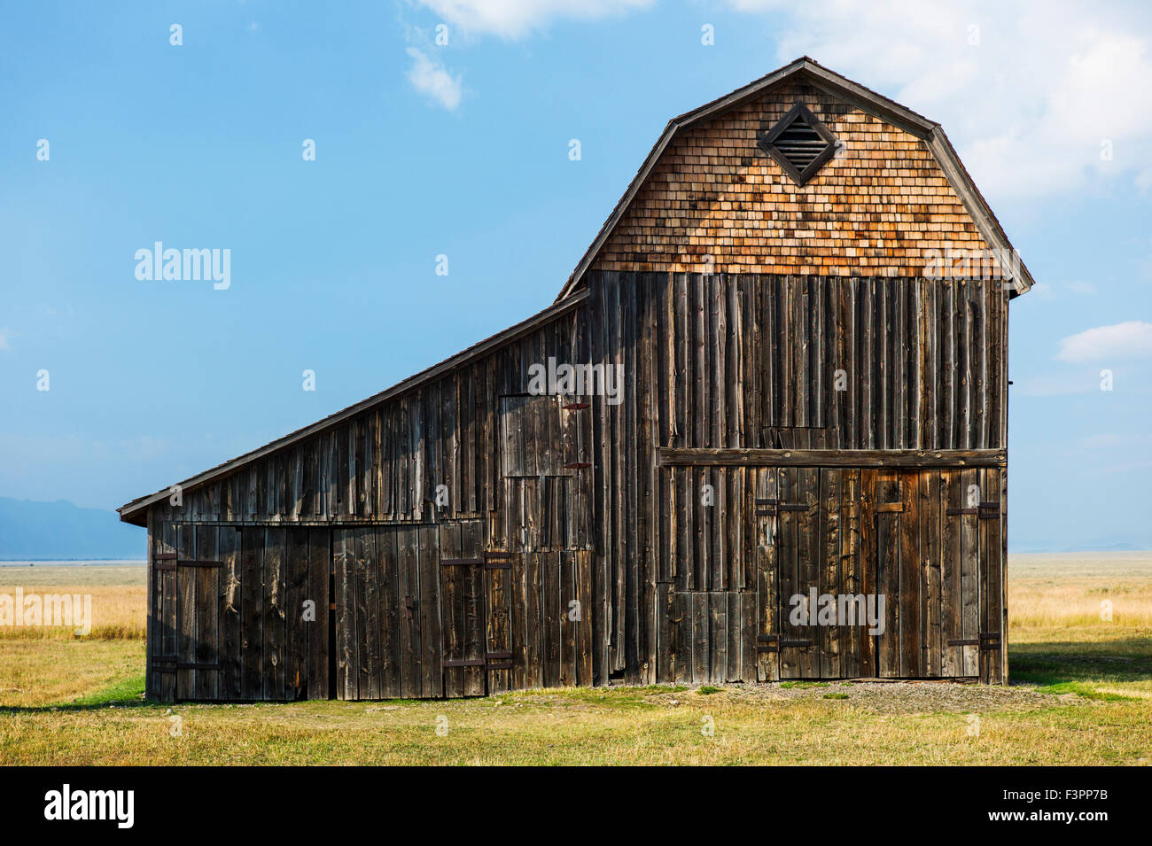 Storico Thomas Murphy fienile; Moulton Homestead (c 1910); Mormone fila distretto storico; il Parco Nazionale del Grand Teton; Wyoming; USA Foto Stock