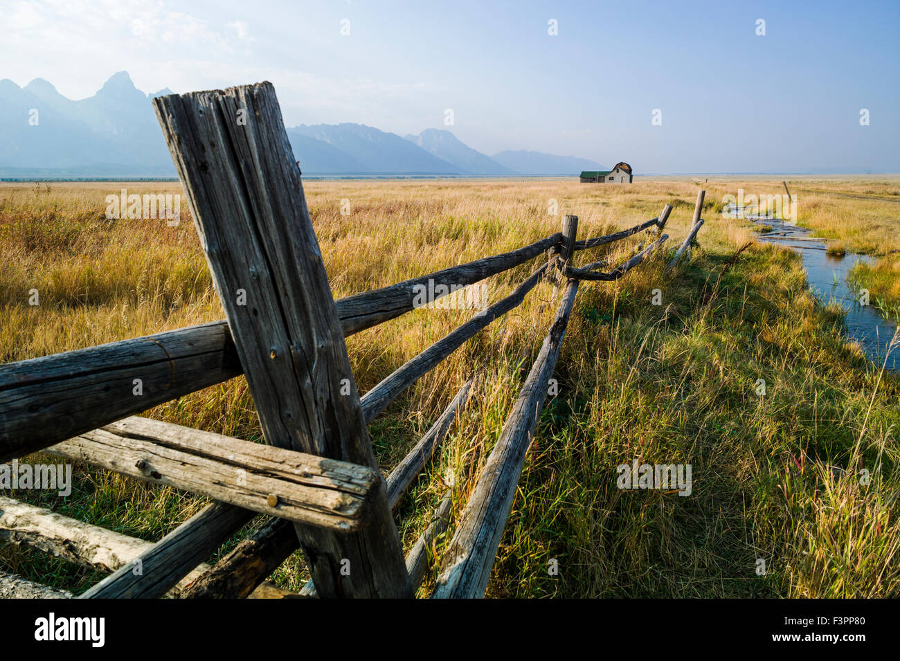 Storico Thomas Murphy fienile; Moulton Homestead (c 1910); Mormone fila distretto storico; il Parco Nazionale del Grand Teton; Wyoming; USA Foto Stock