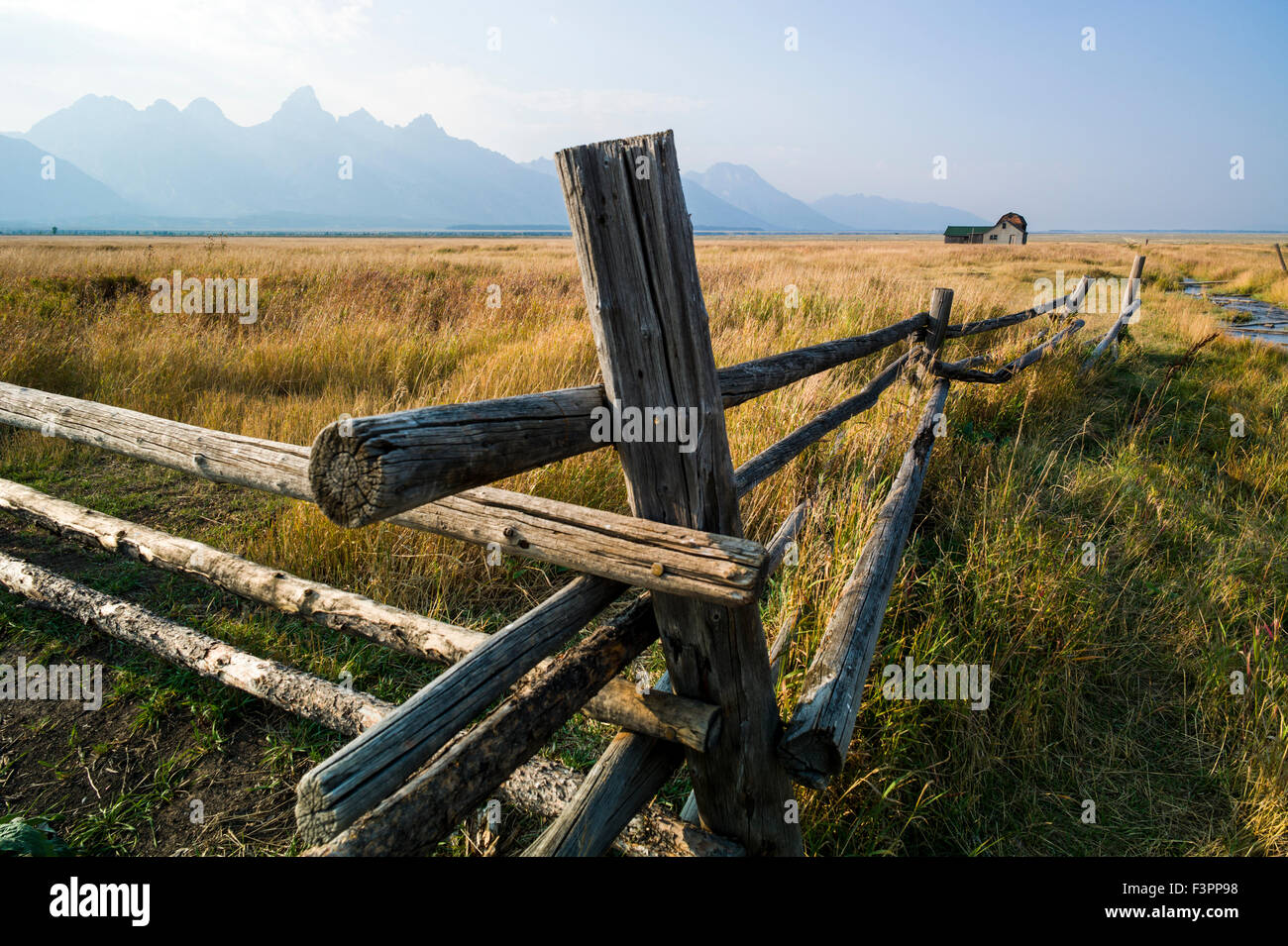Storico Thomas Murphy fienile; Moulton Homestead (c 1910); Mormone fila distretto storico; il Parco Nazionale del Grand Teton; Wyoming; USA Foto Stock