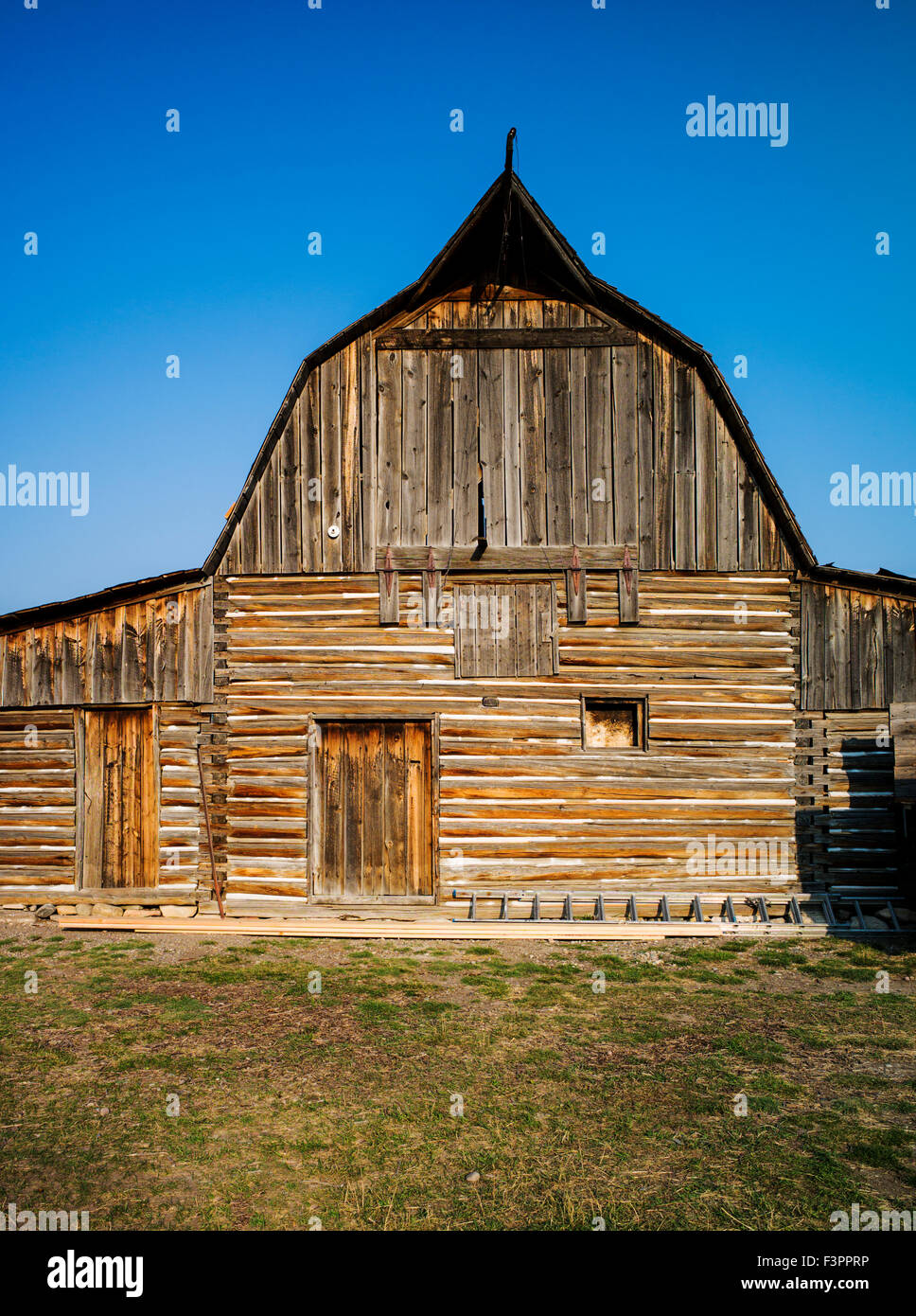 Thomas storico Alma & Lucille Moulton barn; Moulton Homestead (c 1910); Mormone fila distretto storico; il Parco Nazionale del Grand Teton Foto Stock