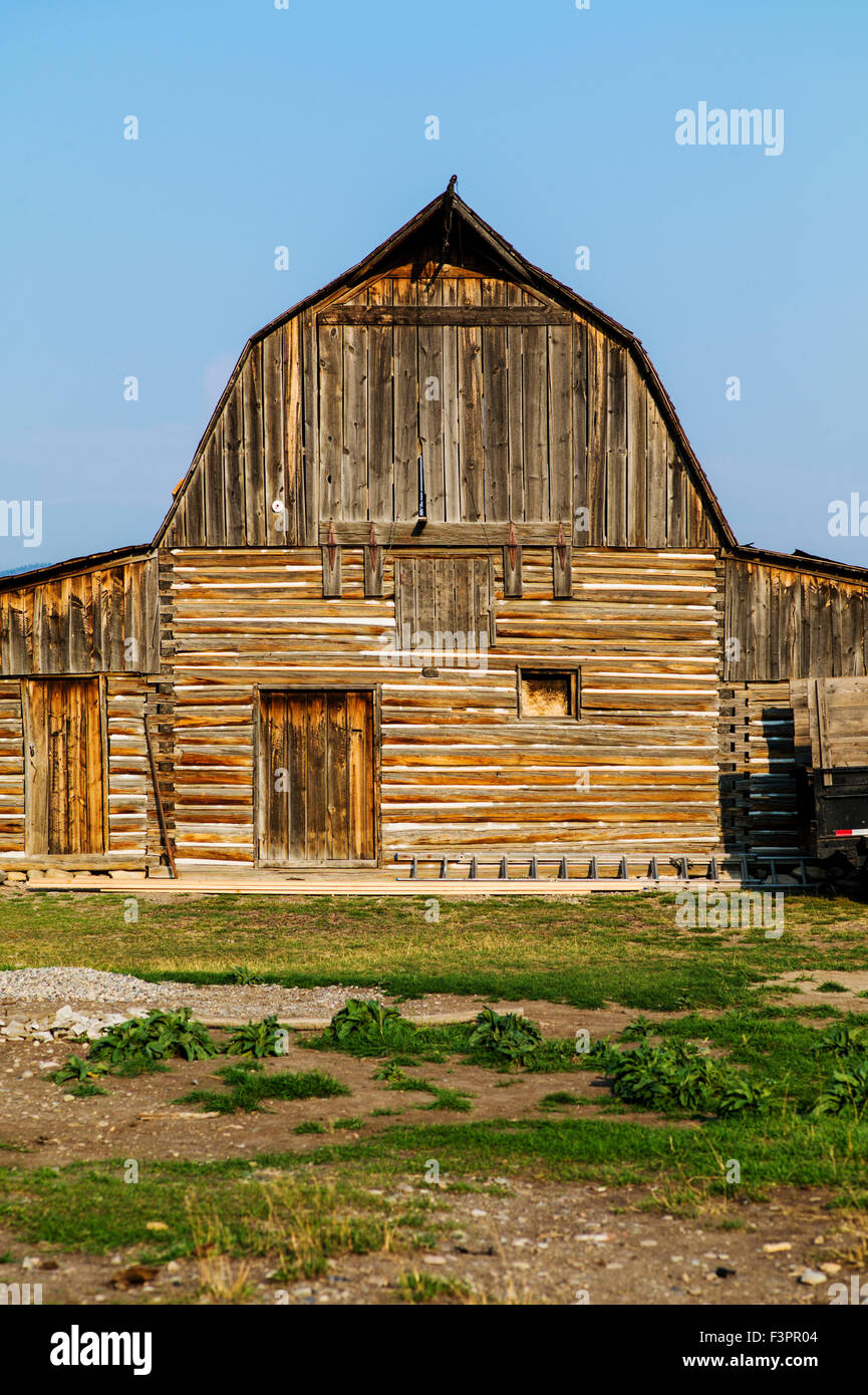 Thomas storico Alma & Lucille Moulton barn; Moulton Homestead (c 1910); Mormone fila distretto storico; il Parco Nazionale del Grand Teton Foto Stock