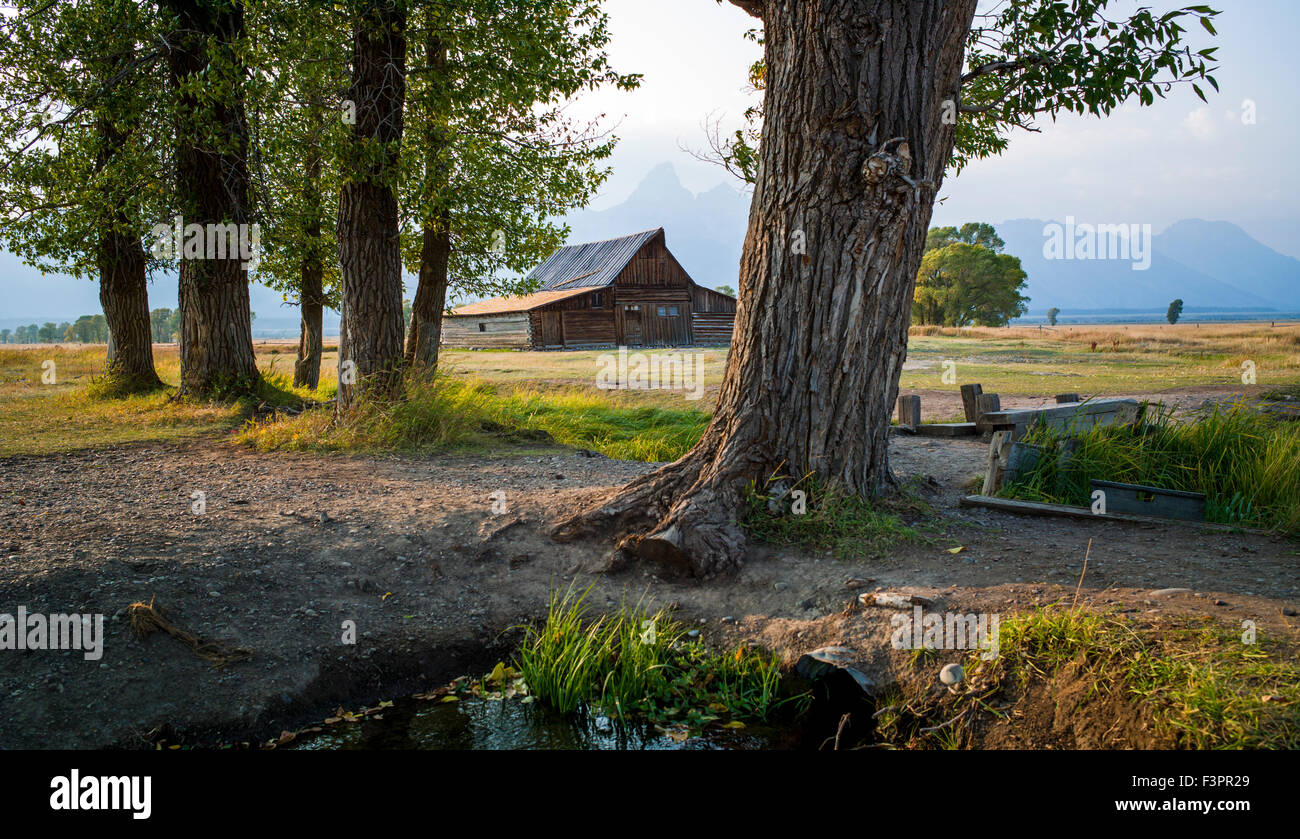 Thomas storico Alma & Lucille Moulton barn; Moulton Homestead (c 1910); Mormone fila distretto storico; il Parco Nazionale del Grand Teton Foto Stock