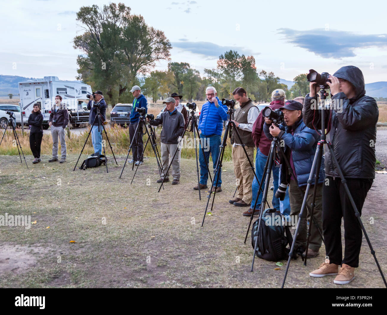Fotografi a sunrise storico di cattura Thomas Alma & Lucille Moulton barn; Moulton Homestead; Mormone fila quartiere storico Foto Stock