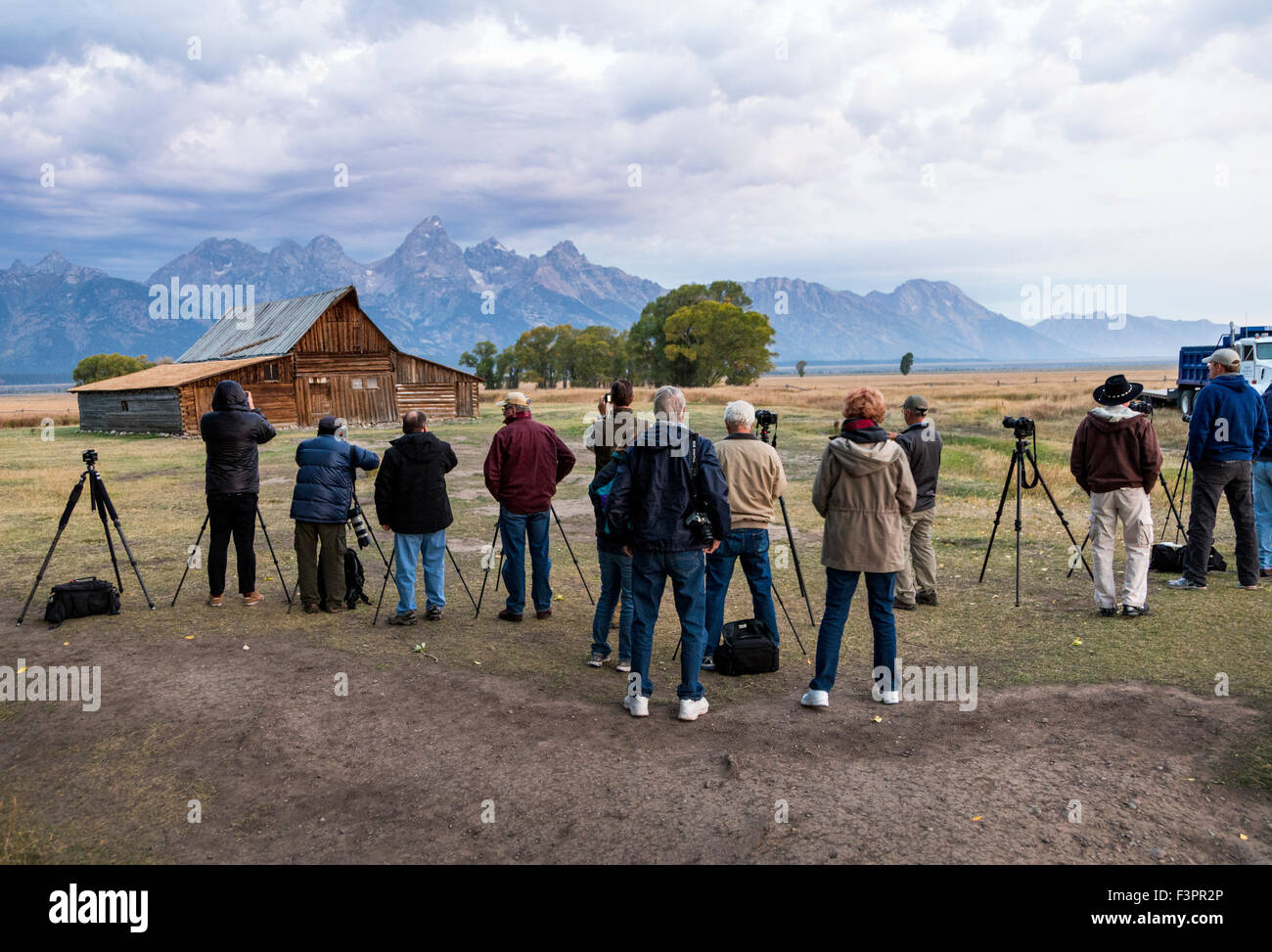 Fotografi a sunrise storico di cattura Thomas Alma & Lucille Moulton barn; Moulton Homestead; Mormone fila quartiere storico Foto Stock