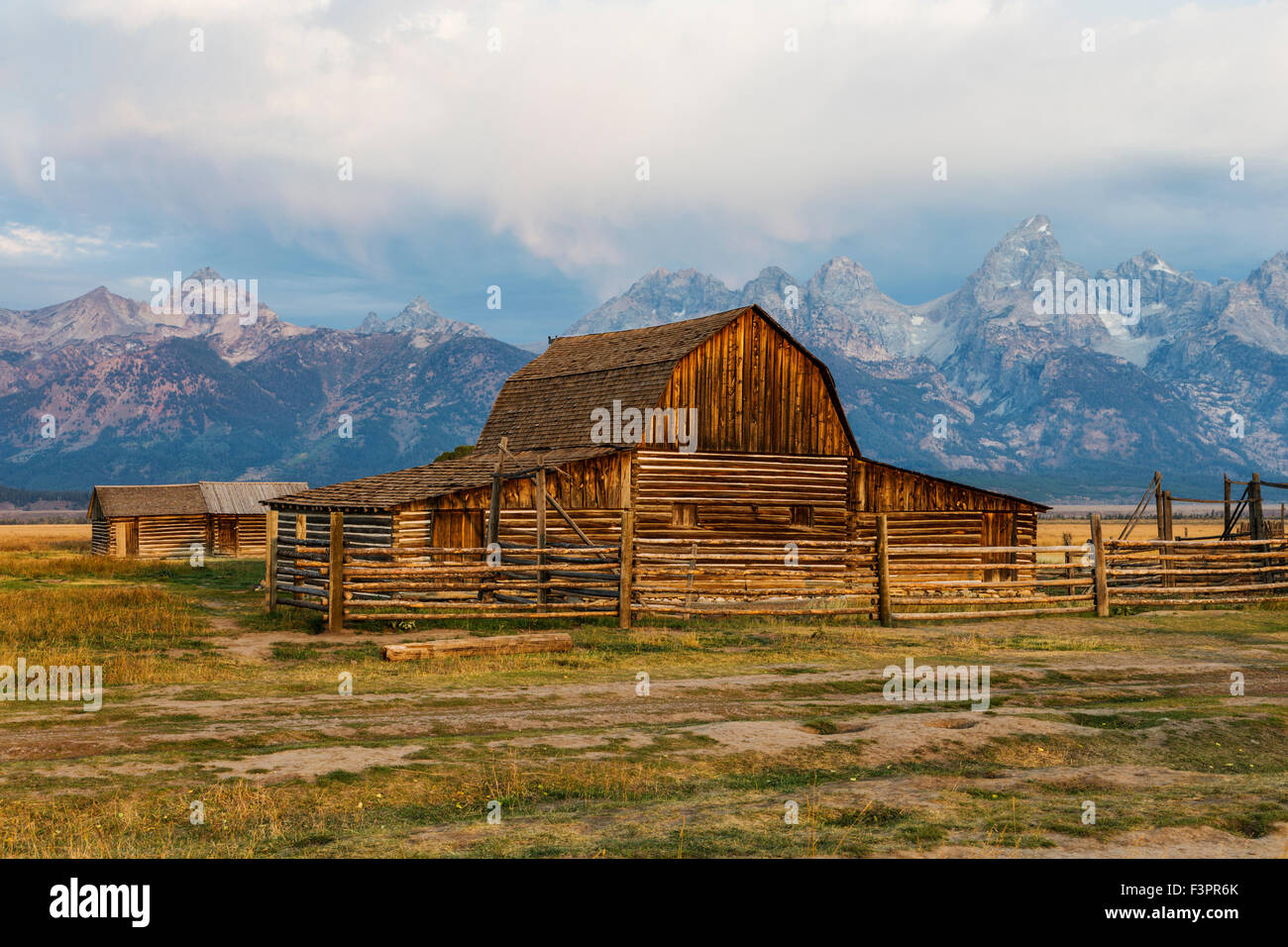 John storico Moulton Homestead (c 1910), Fila Mormone Historic District, il Parco Nazionale del Grand Teton, Wyoming USA Foto Stock