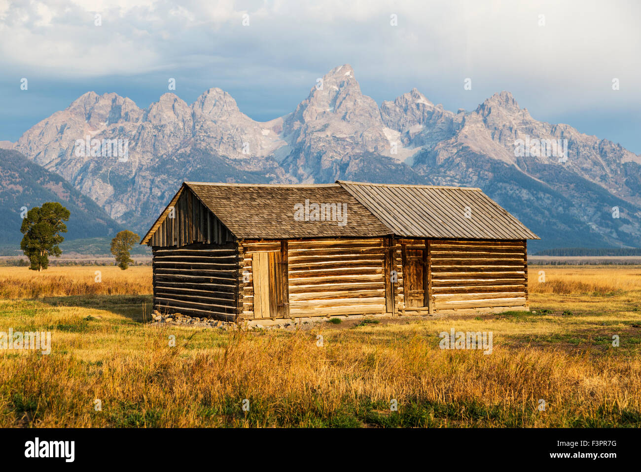 John storico Moulton Homestead (c 1910), Fila Mormone Historic District, il Parco Nazionale del Grand Teton, Wyoming USA Foto Stock